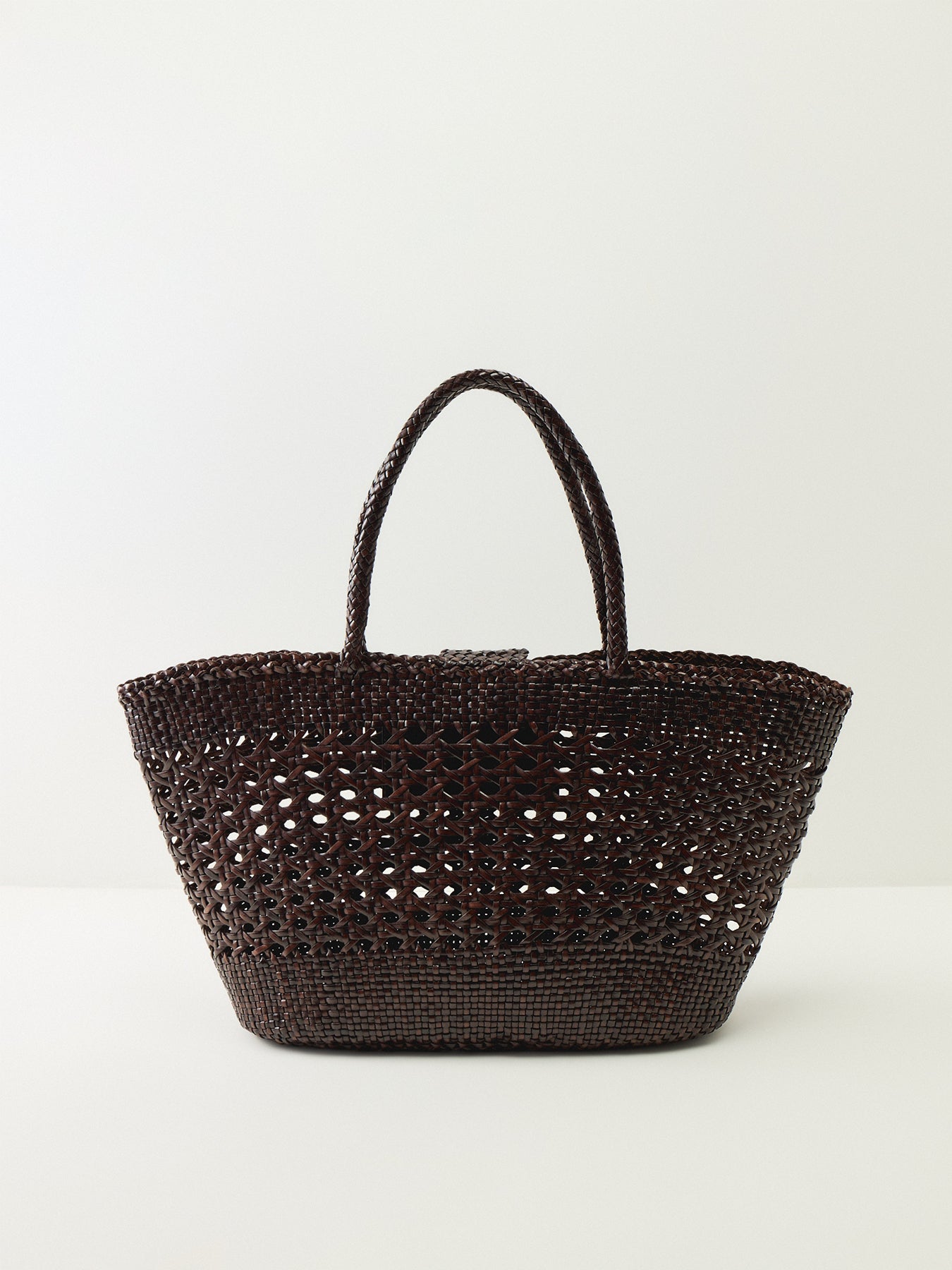 Rixo x Dragon Diffusion Lucine Woven Leather Bag Dark Brown