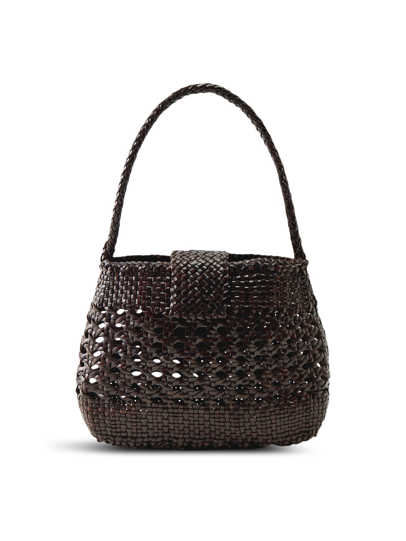 Rixo x Dragon Diffusion Amoria Woven Leather Bag Dark Brown
