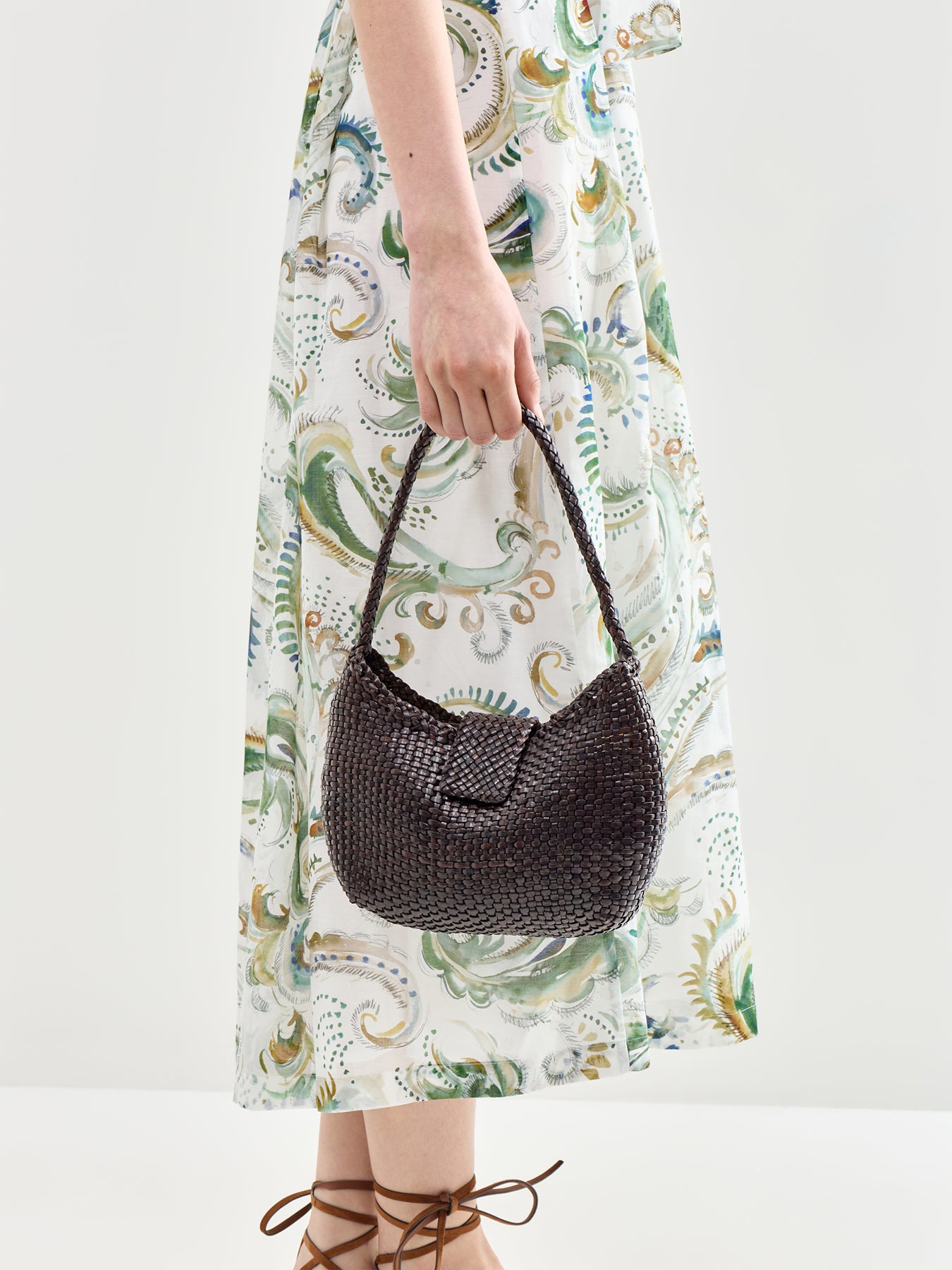 Dragon Diffusion x Rixo Saoirse Leather Shoulder Bag Brown