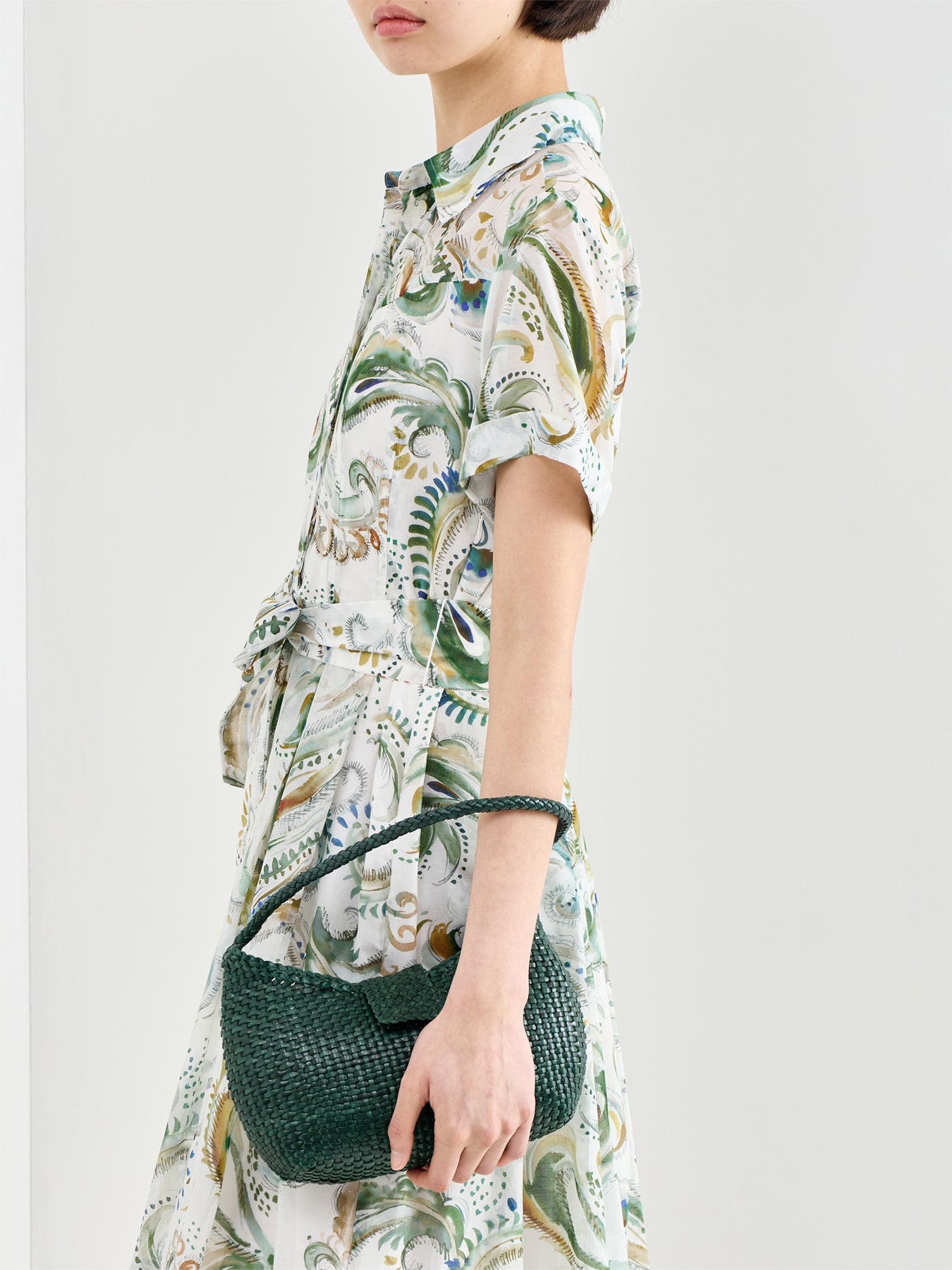 Dragon Diffusion x Rixo Saoirse Leather Shoulder Bag Green