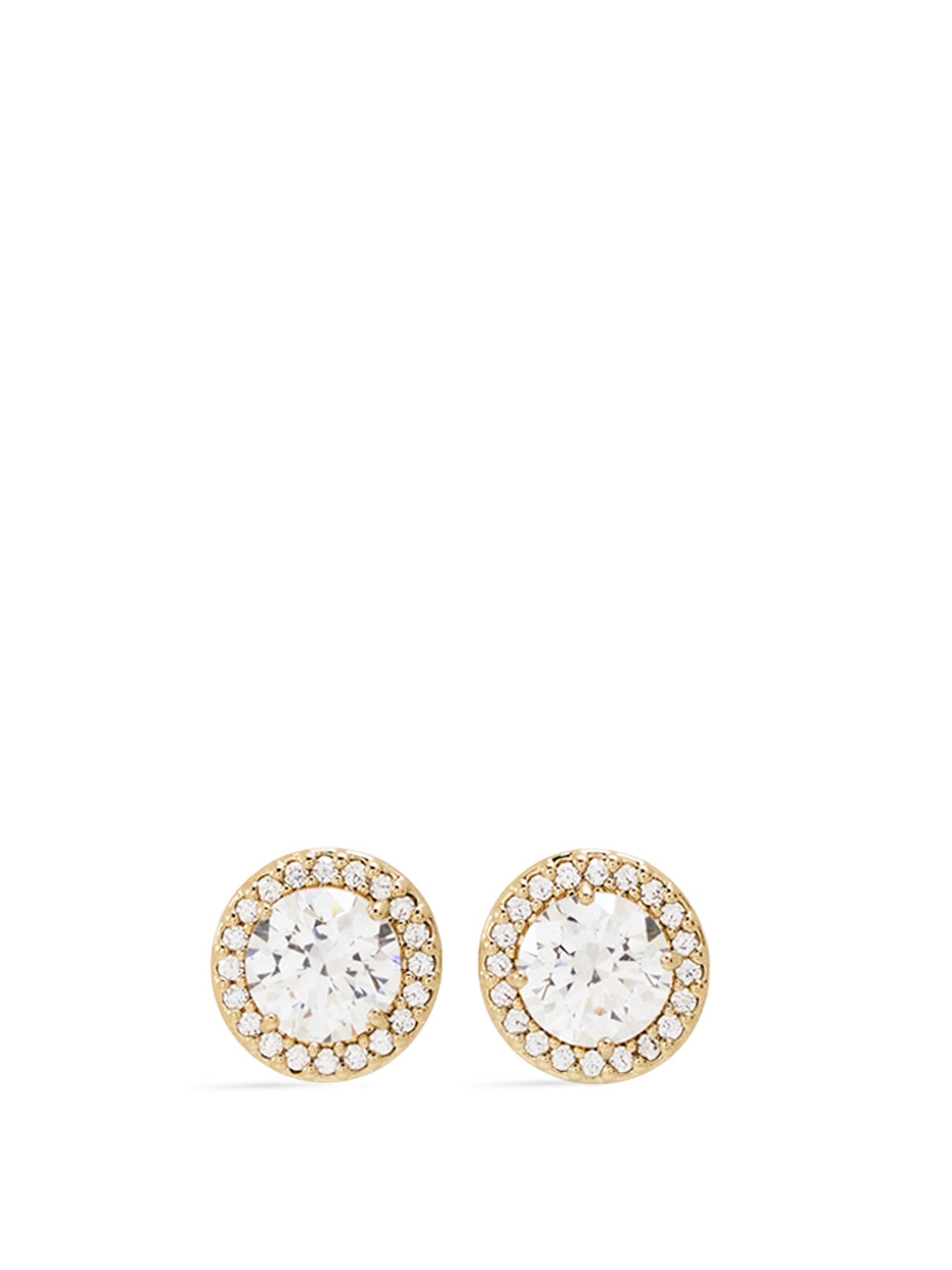 Una Pave Stud Earrings Gold