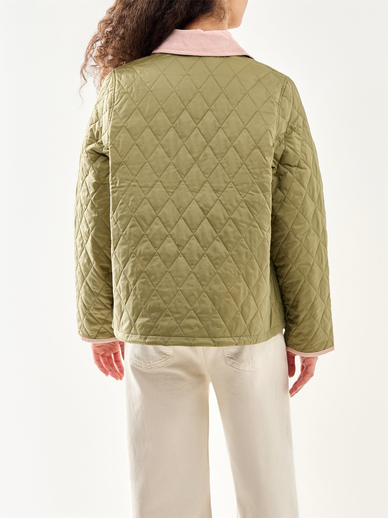 Icons Cropped Liddesdale Quilted Jacket Olive Green