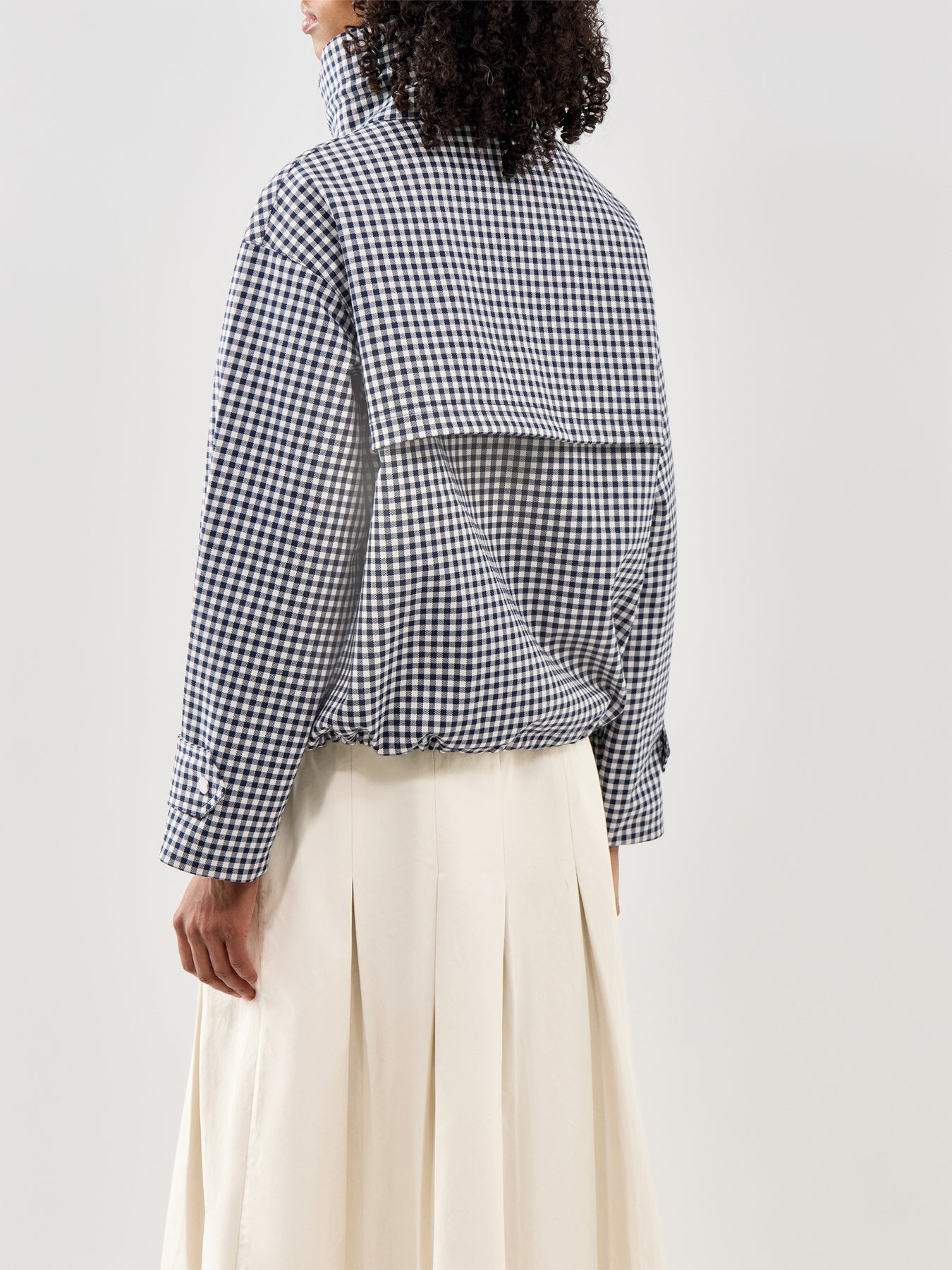 Bronwyn Check Showerproof Jacket Navy