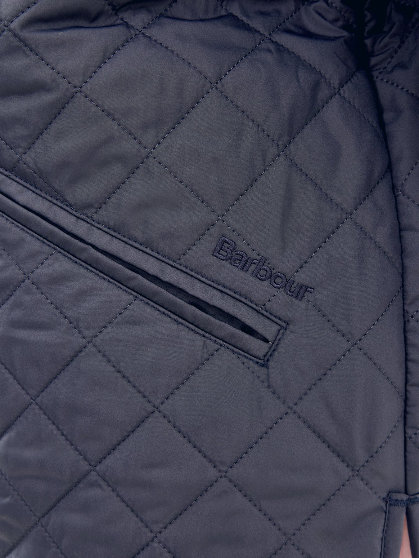 Cashel Collarless Quilted Jacket Navy Tartan