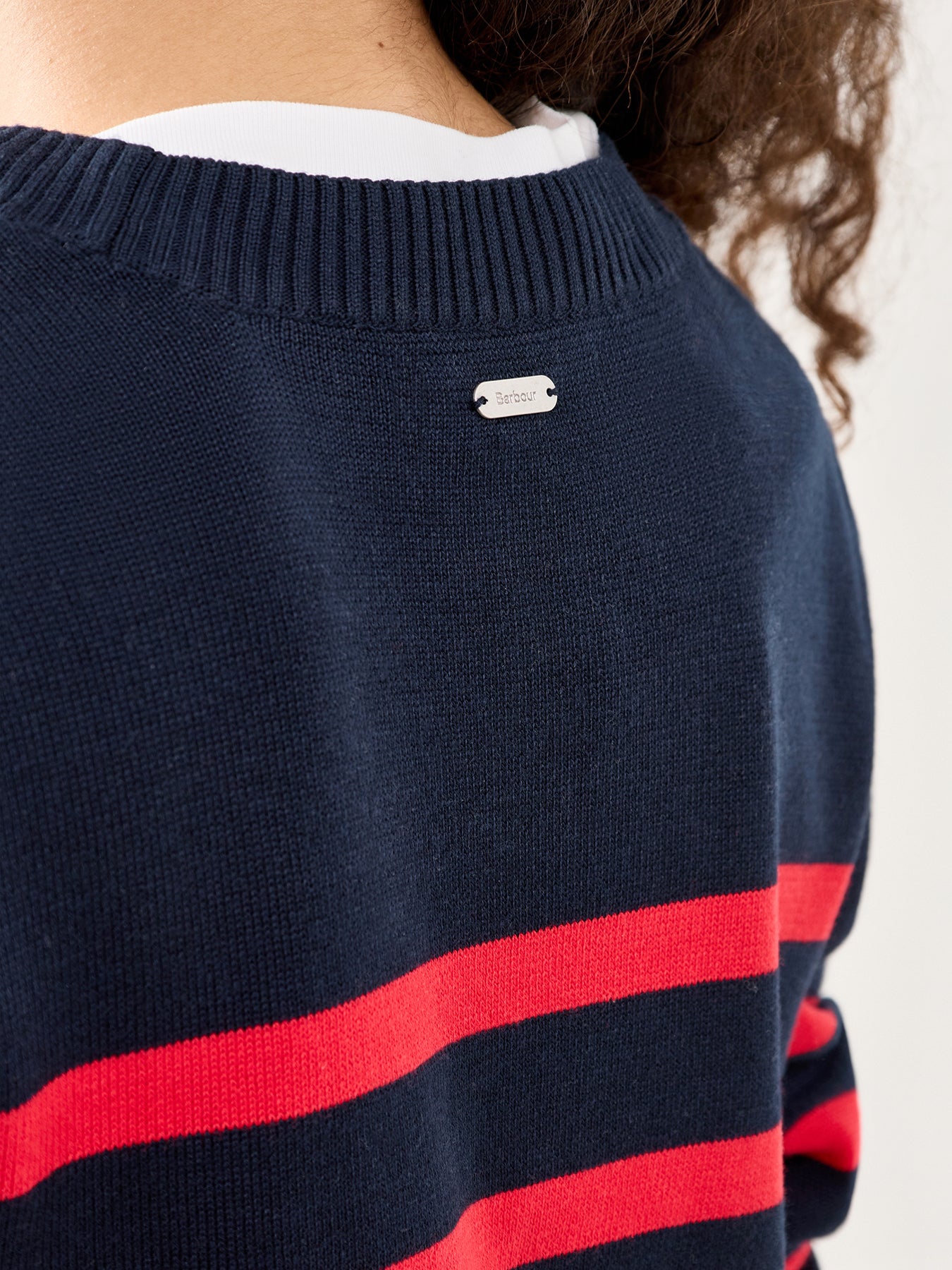 Fern Knitted Jumper Navy Red