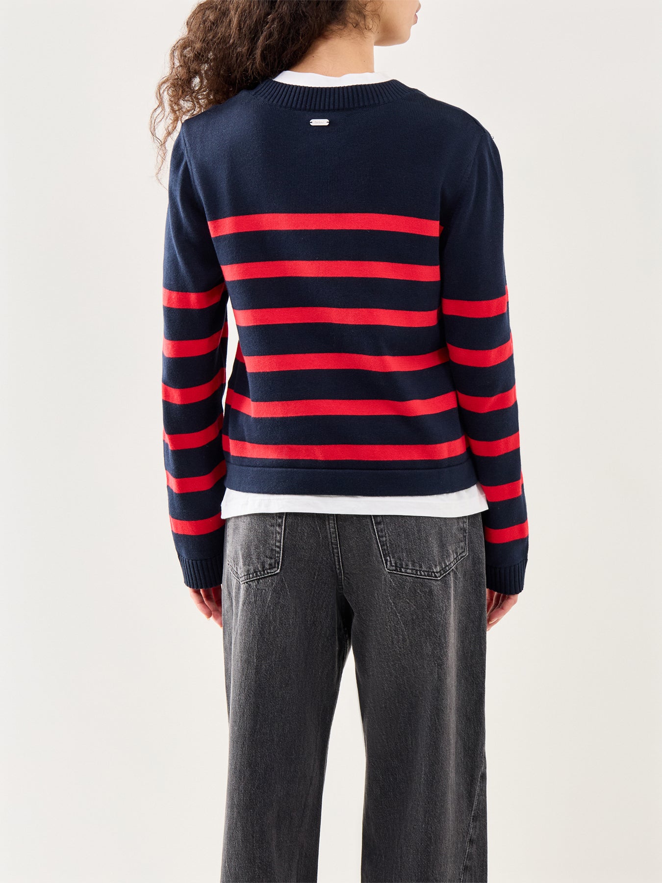 Fern Knitted Jumper Navy Red