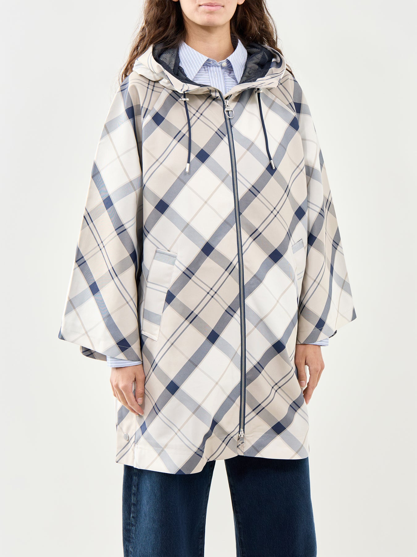 Kinsale Tartan Showerproof Cape Navy