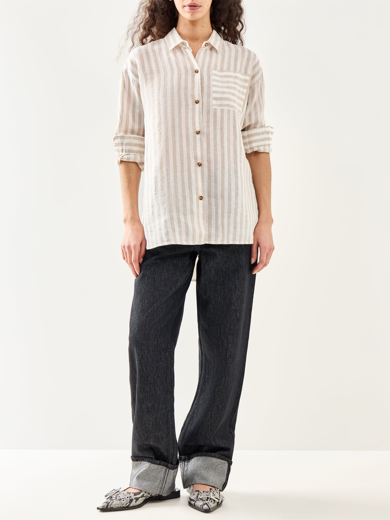 Annie Shirt Light Sand Stripe