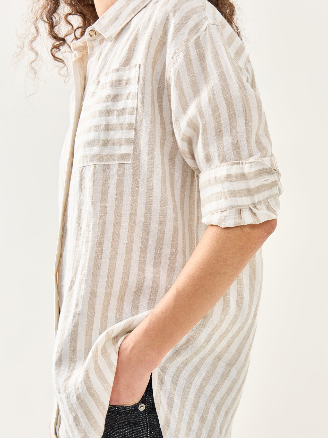 Annie Shirt Light Sand Stripe