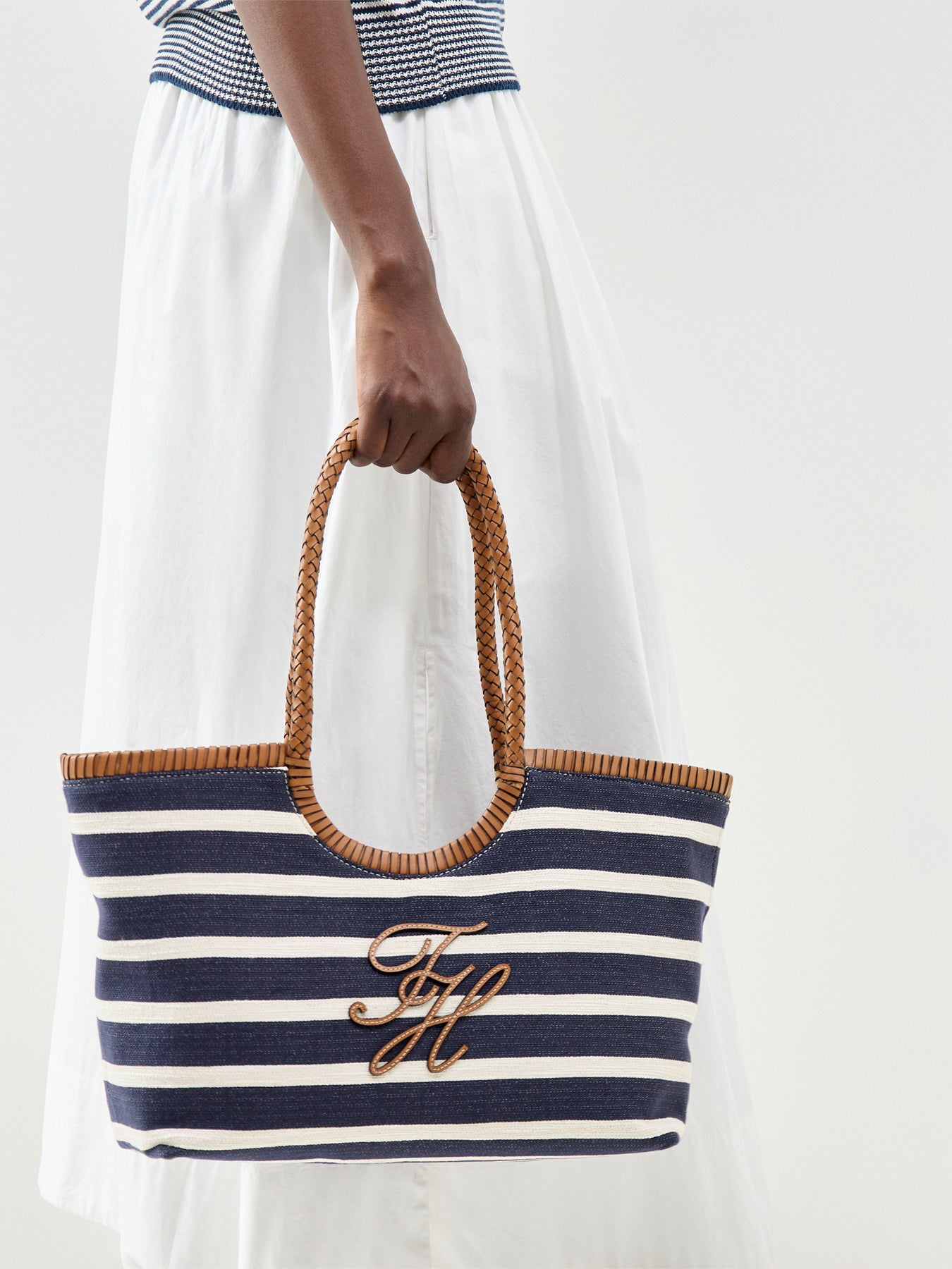 Elev Summer Stripe Tote Bag Blue