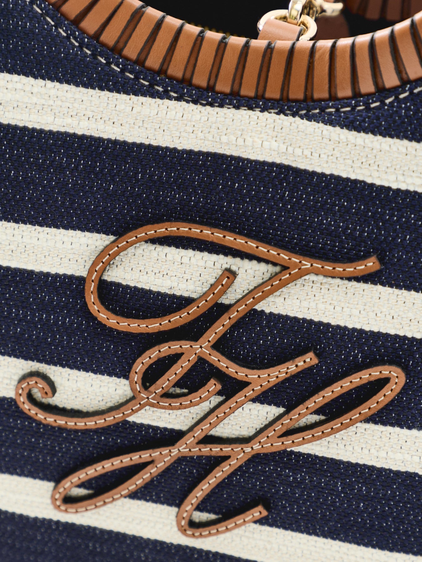 Elev Summer Stripe Tote Bag Blue