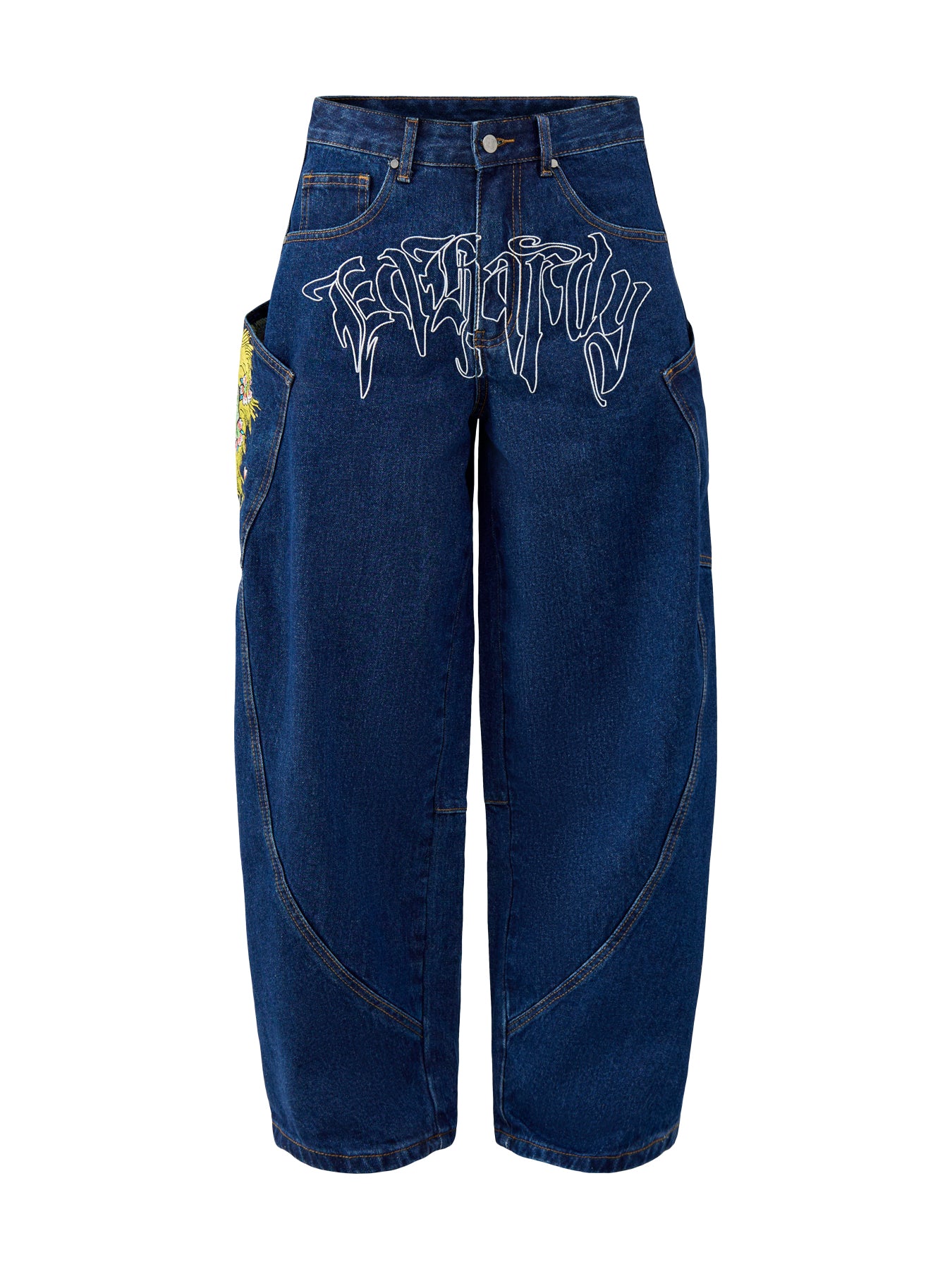 Gothic Skull Balloon Jeans Blue
