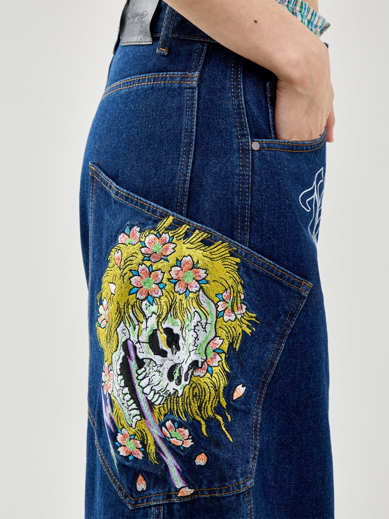 Gothic Skull Balloon Jeans Blue