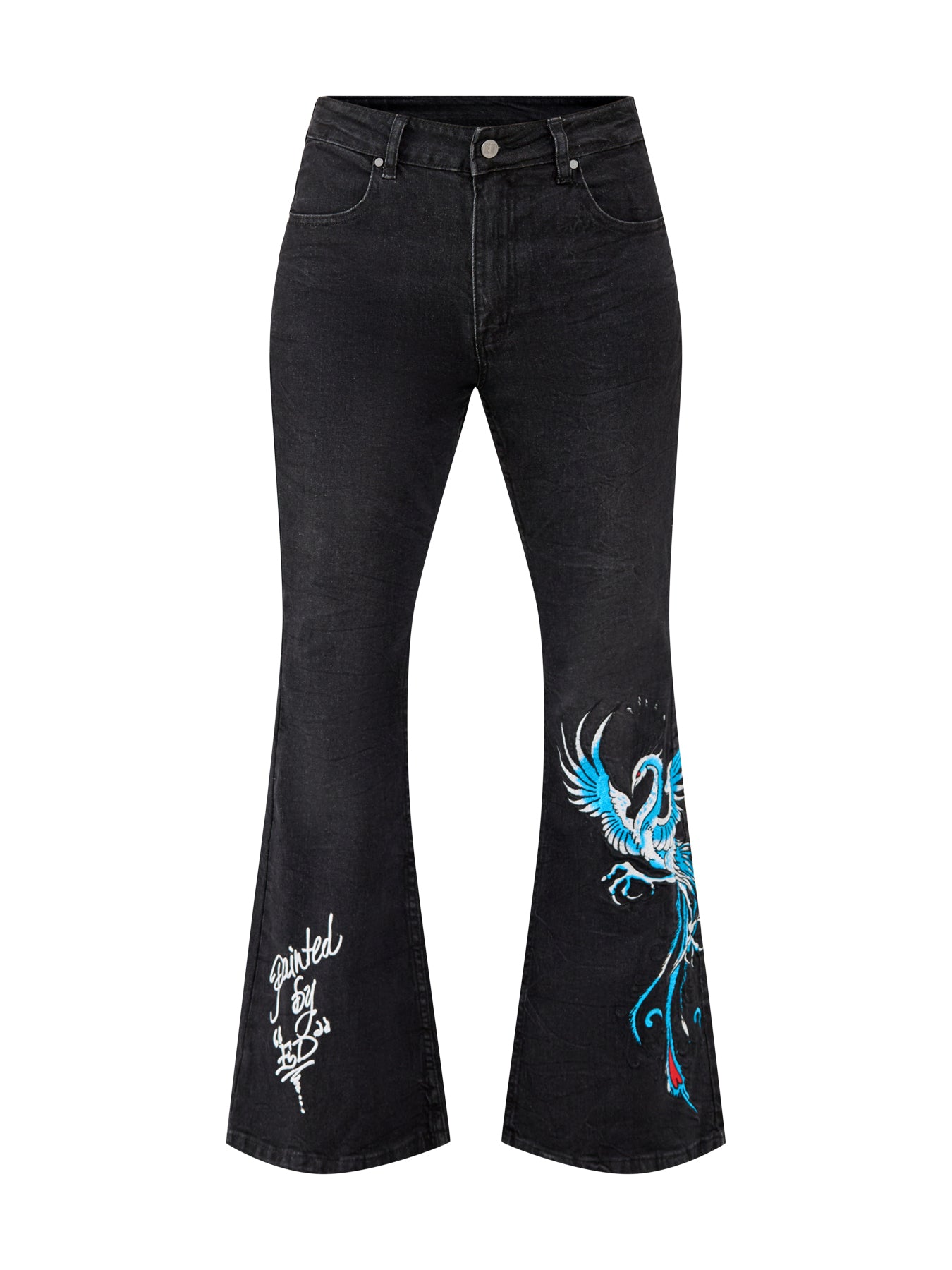 Rising Phoenix Flared Jeans Black