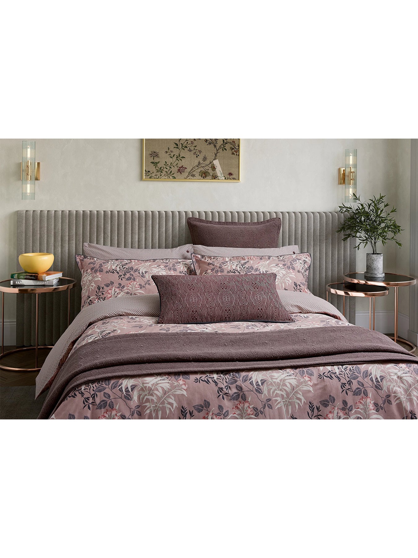 Katara Duvet Cover Set Pink & Grey