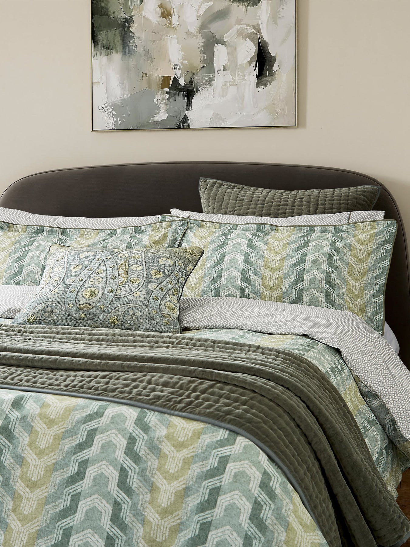 Reya Duvet Cover Set Green