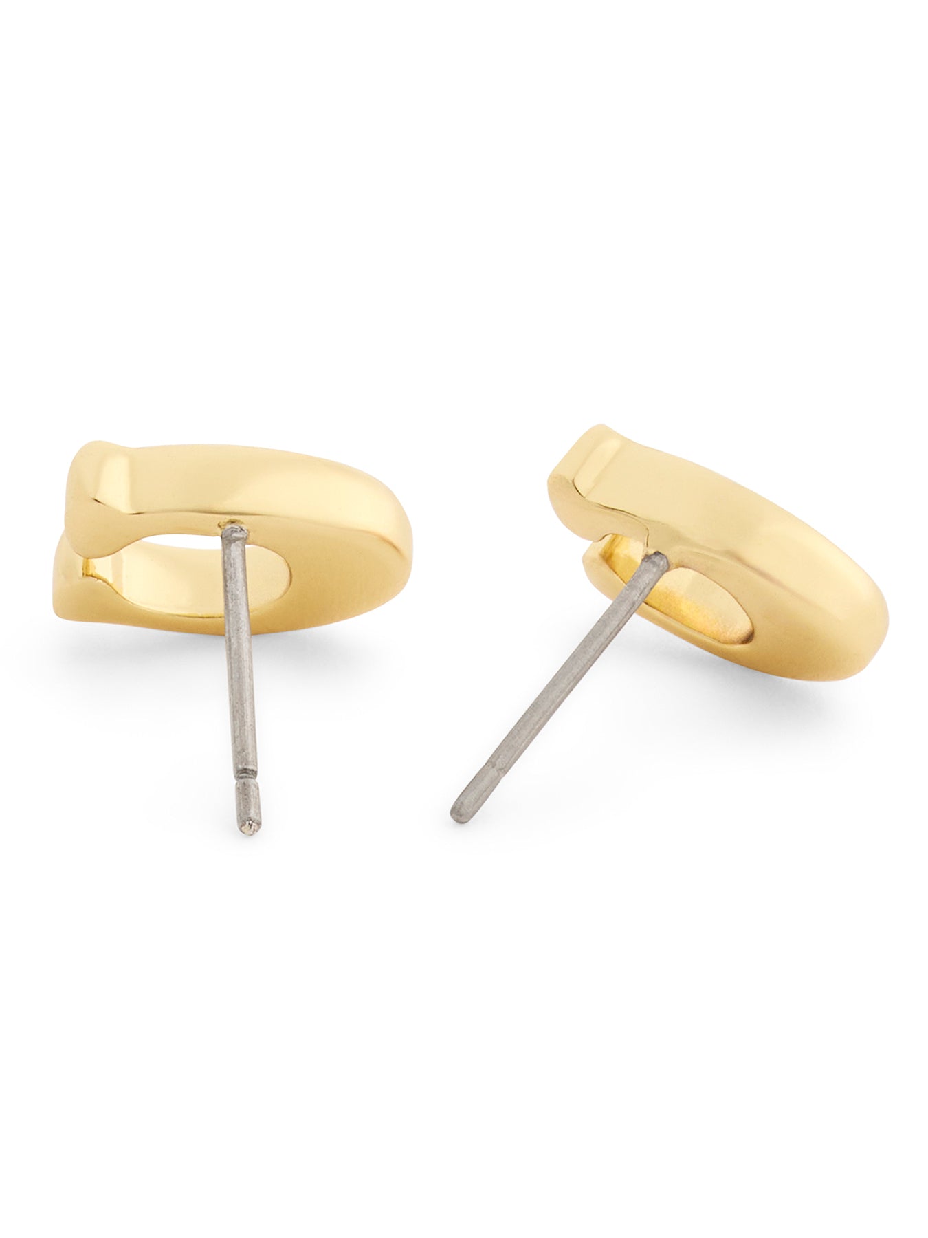 Enamel C Stud Earrings Chalk