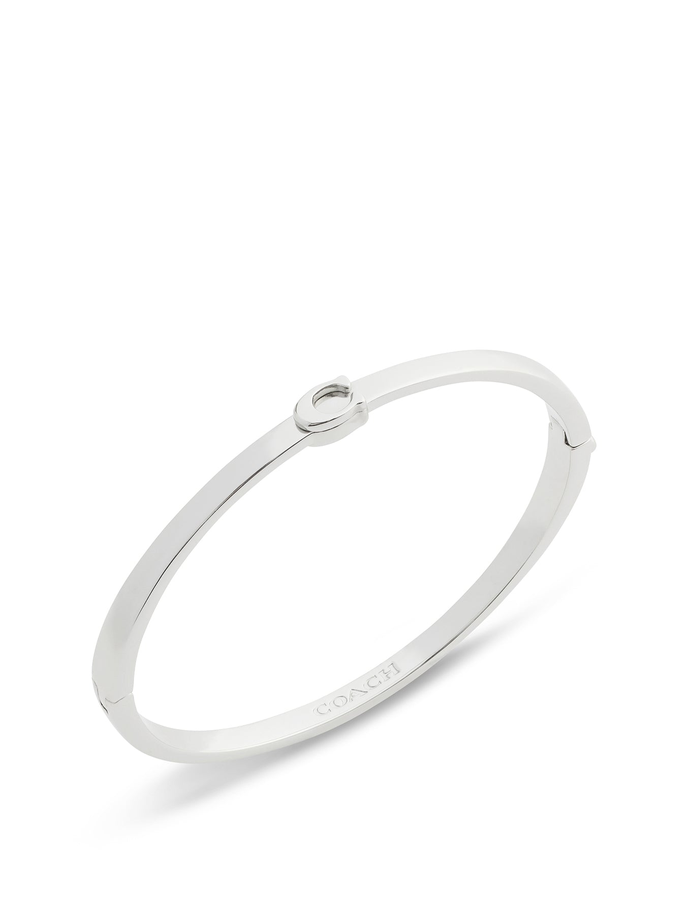 C Hinged Bangle Silver
