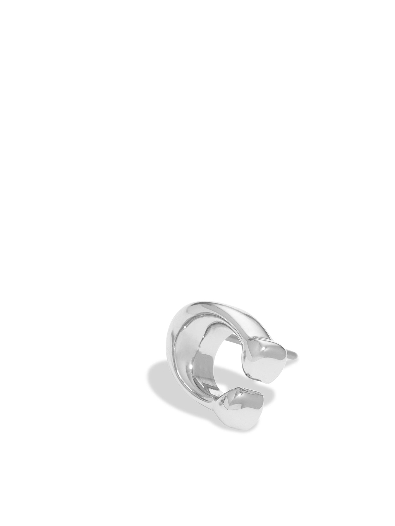 Bubble C Stud Earrings Silver