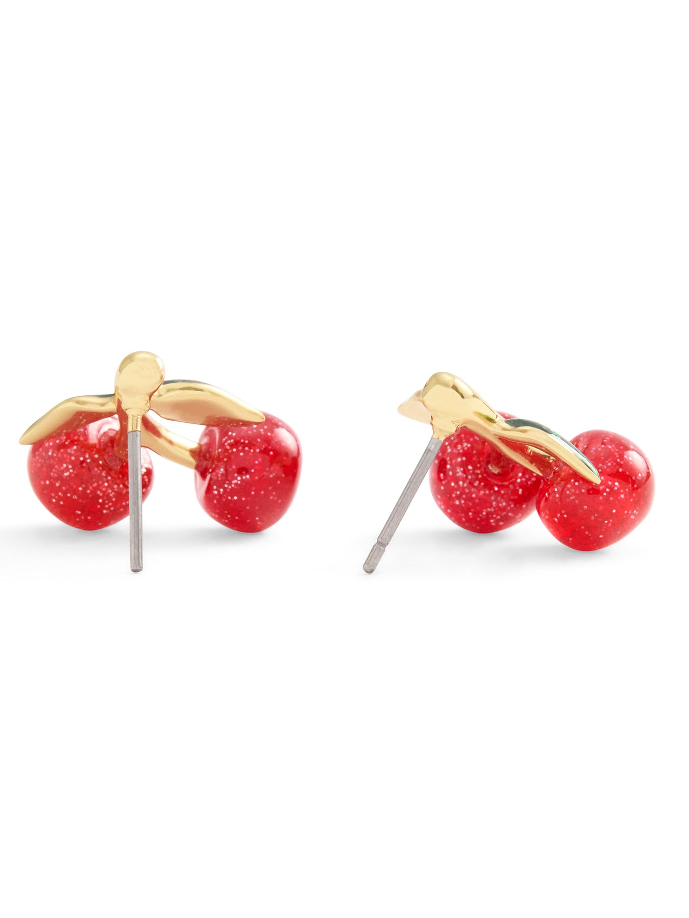 Cherry Stud Earrings Gold