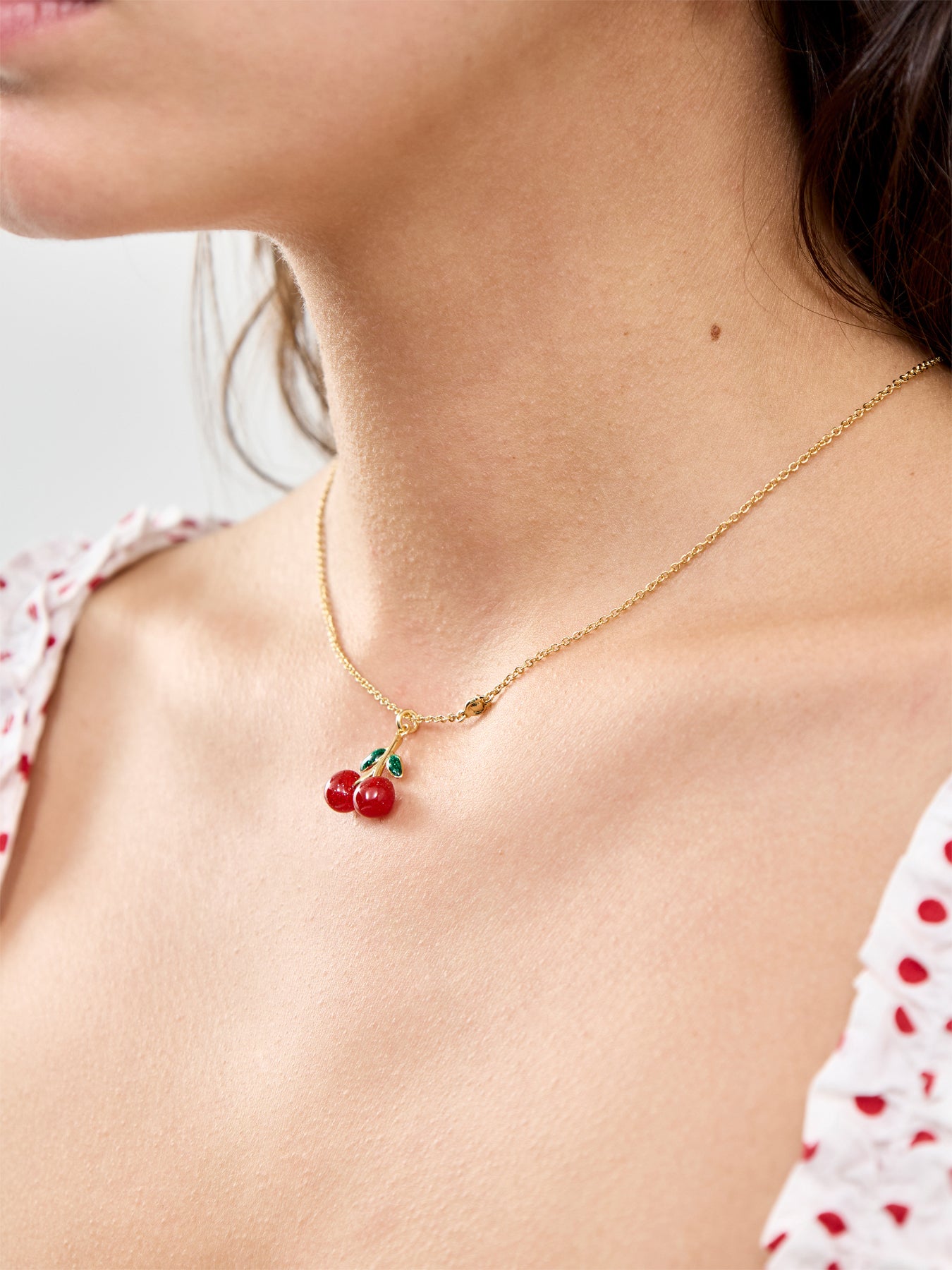 Cherry Pendant Necklace Gold