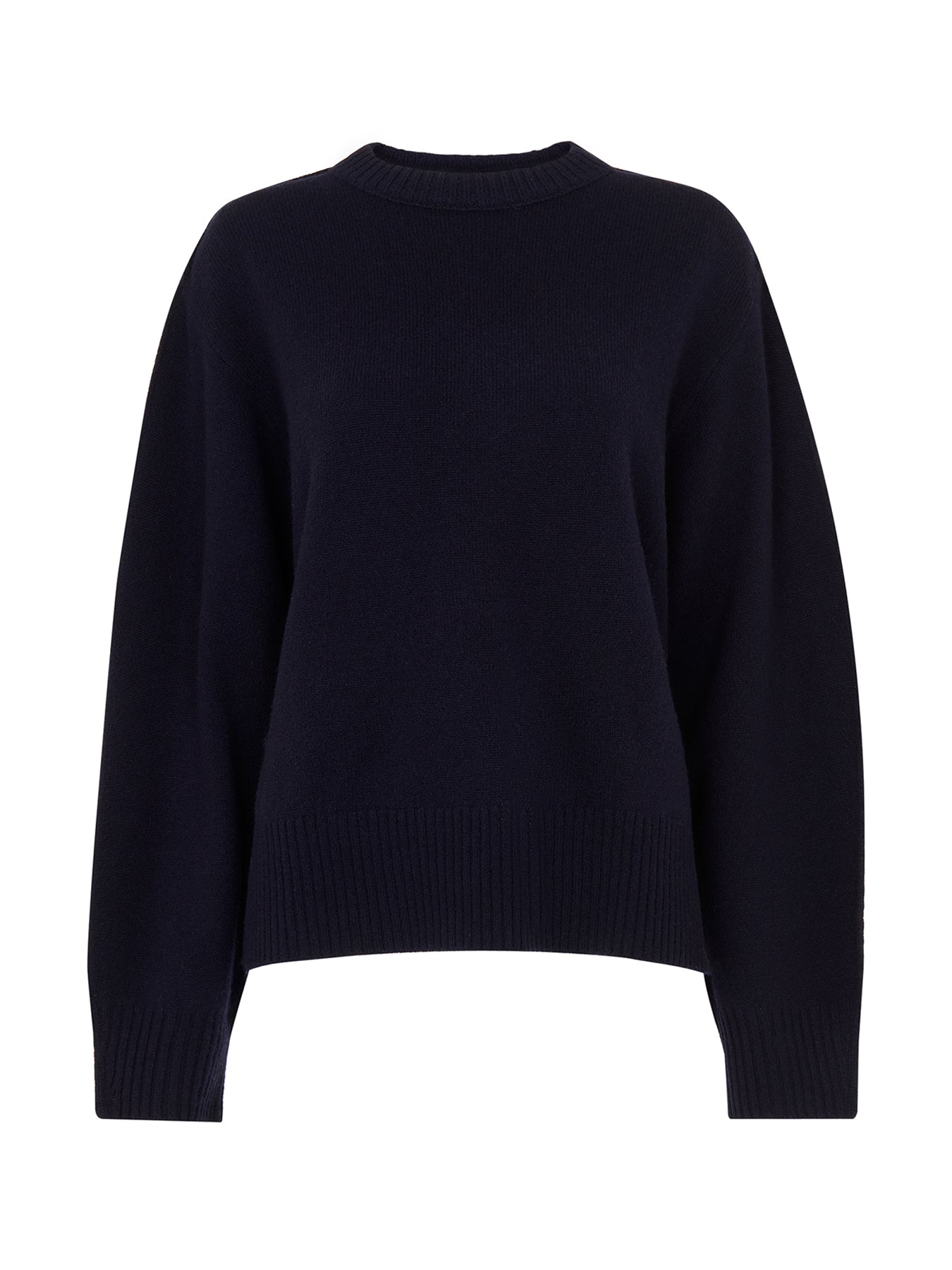 Side Stripe Detail Wool Knit Blue