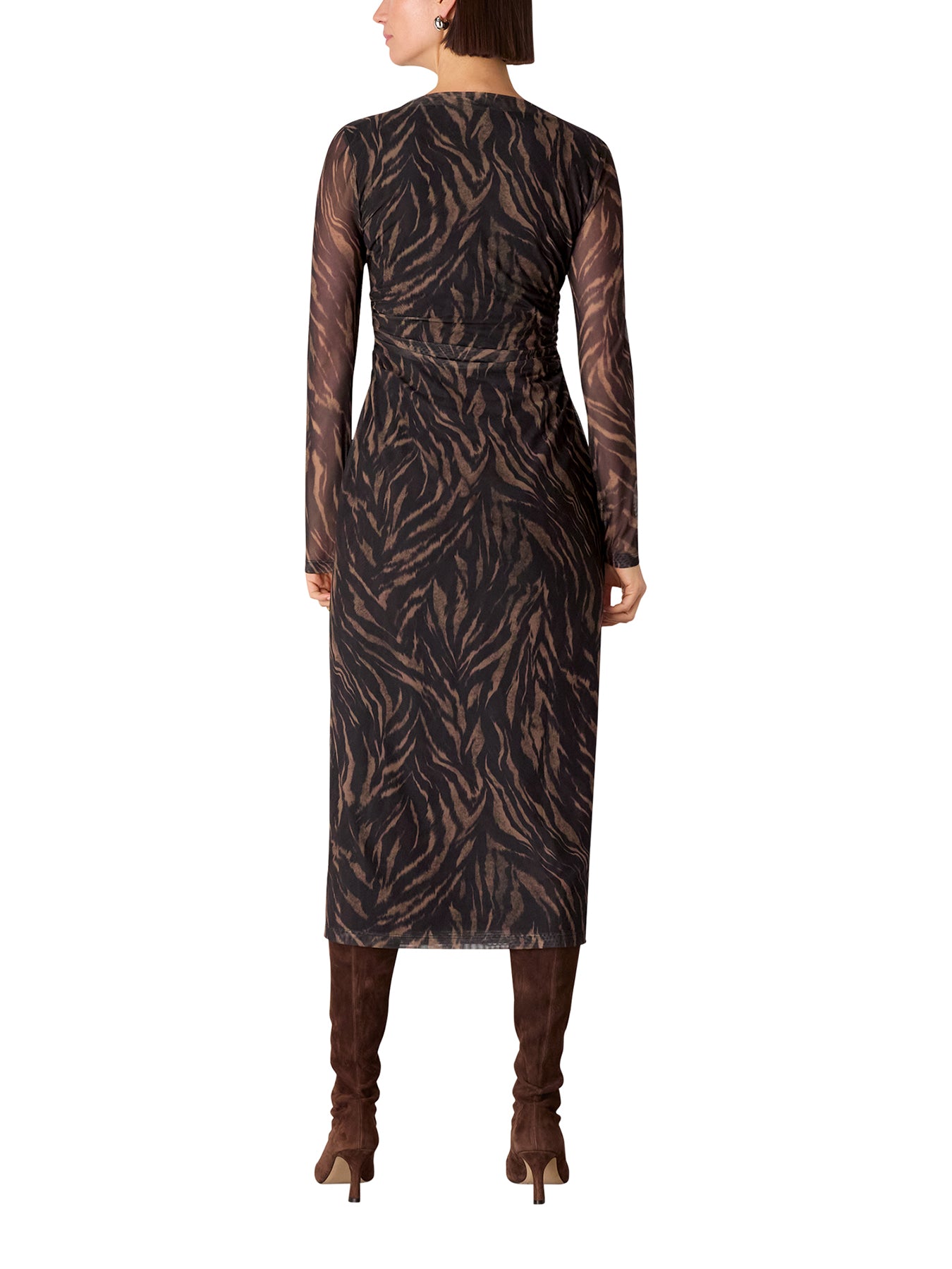 Abstract Zebra Mesh Dress Black