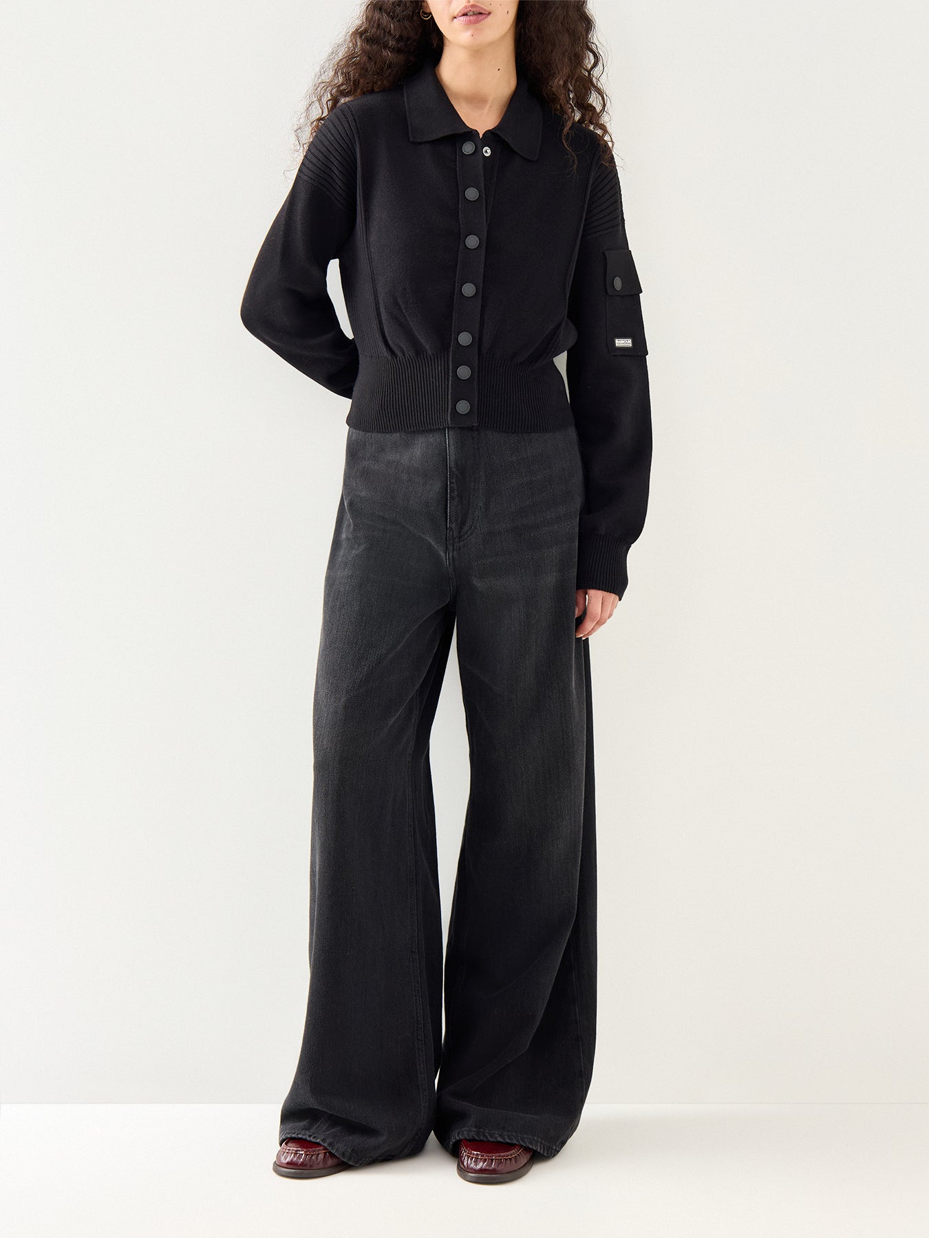 Gigi Knitted Bomber Black