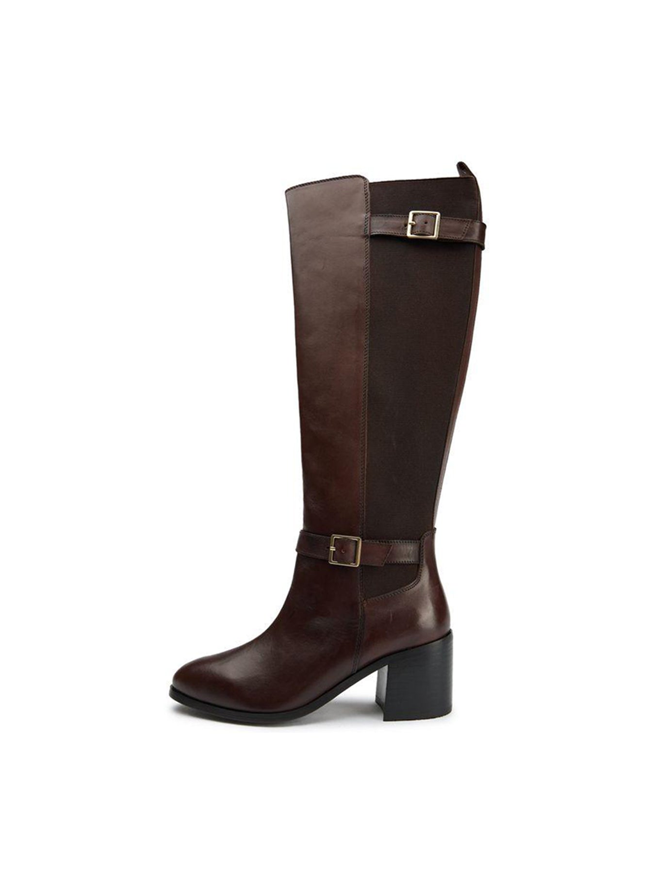 Gotta Elasticated Knee High Boots Brown