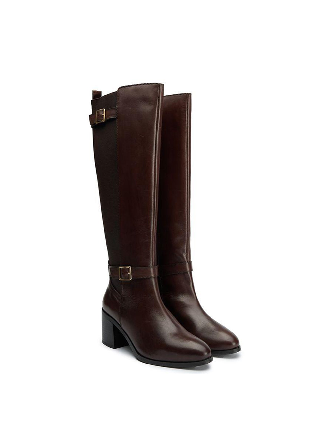 Gotta Elasticated Knee High Boots Brown