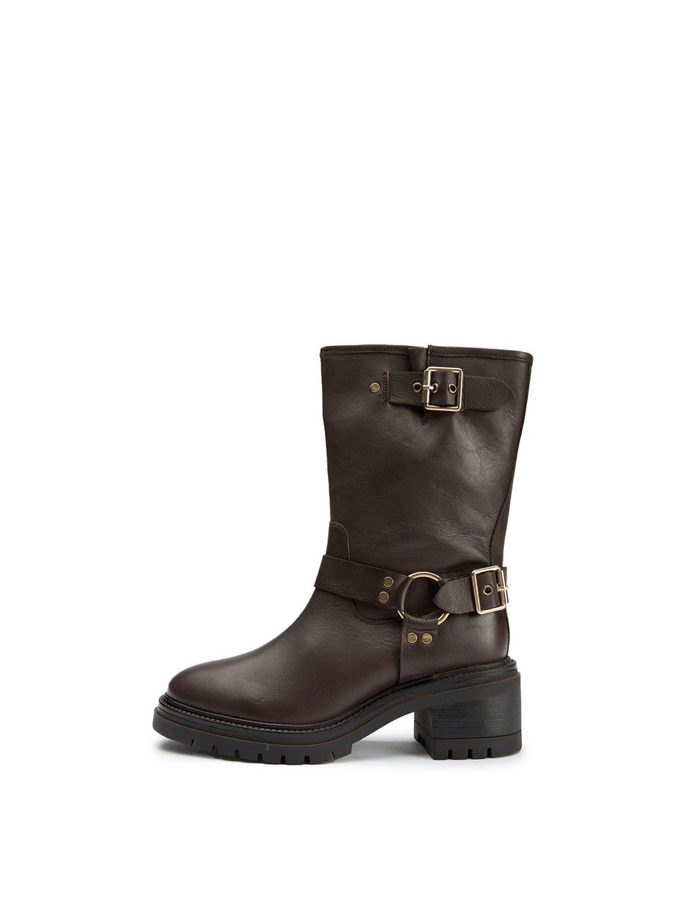Grunge Biker Boots Brown