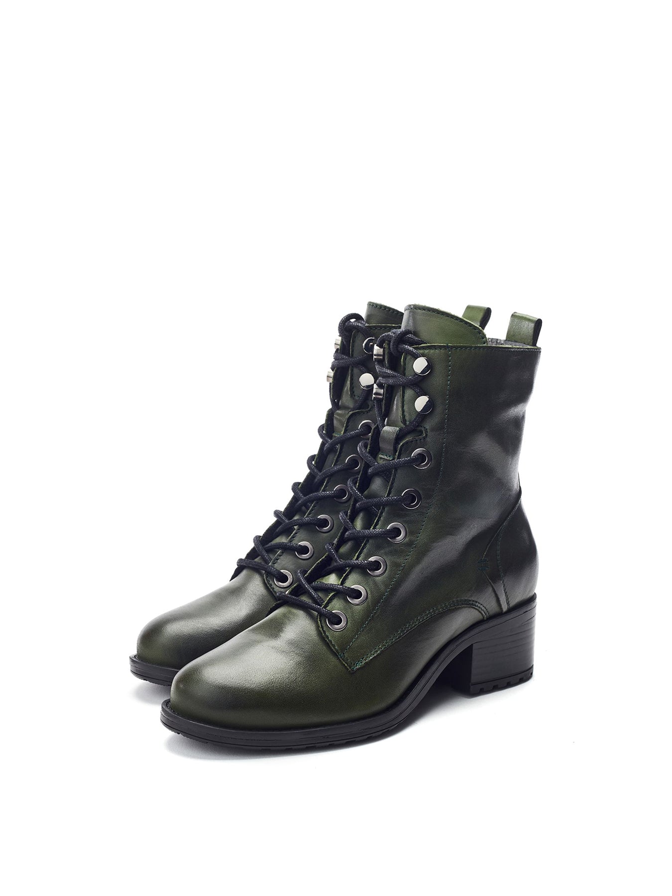 Bezzy Leather Ankle Boots Green