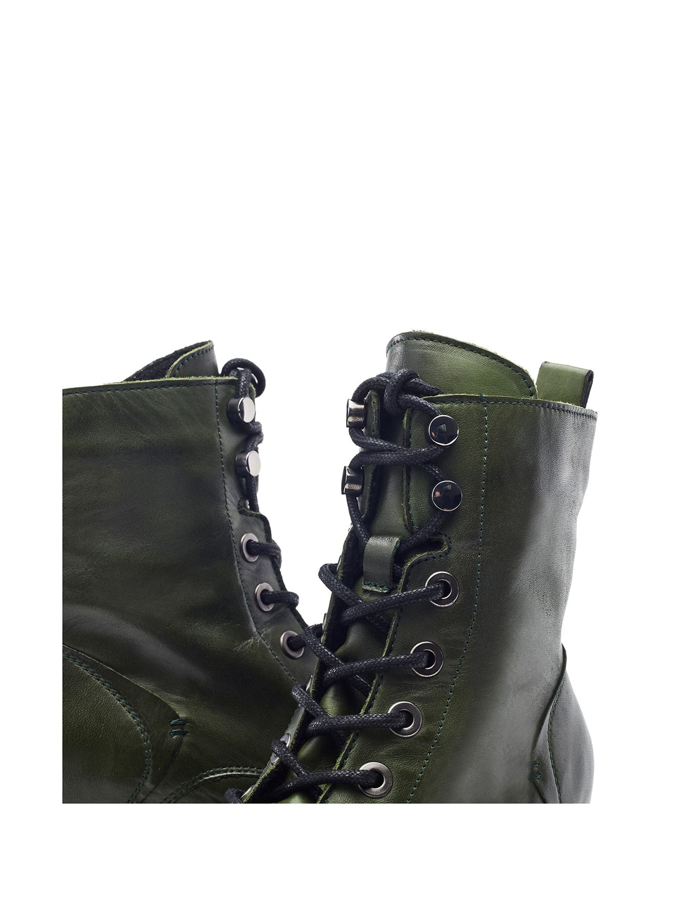 Bezzy Leather Ankle Boots Green