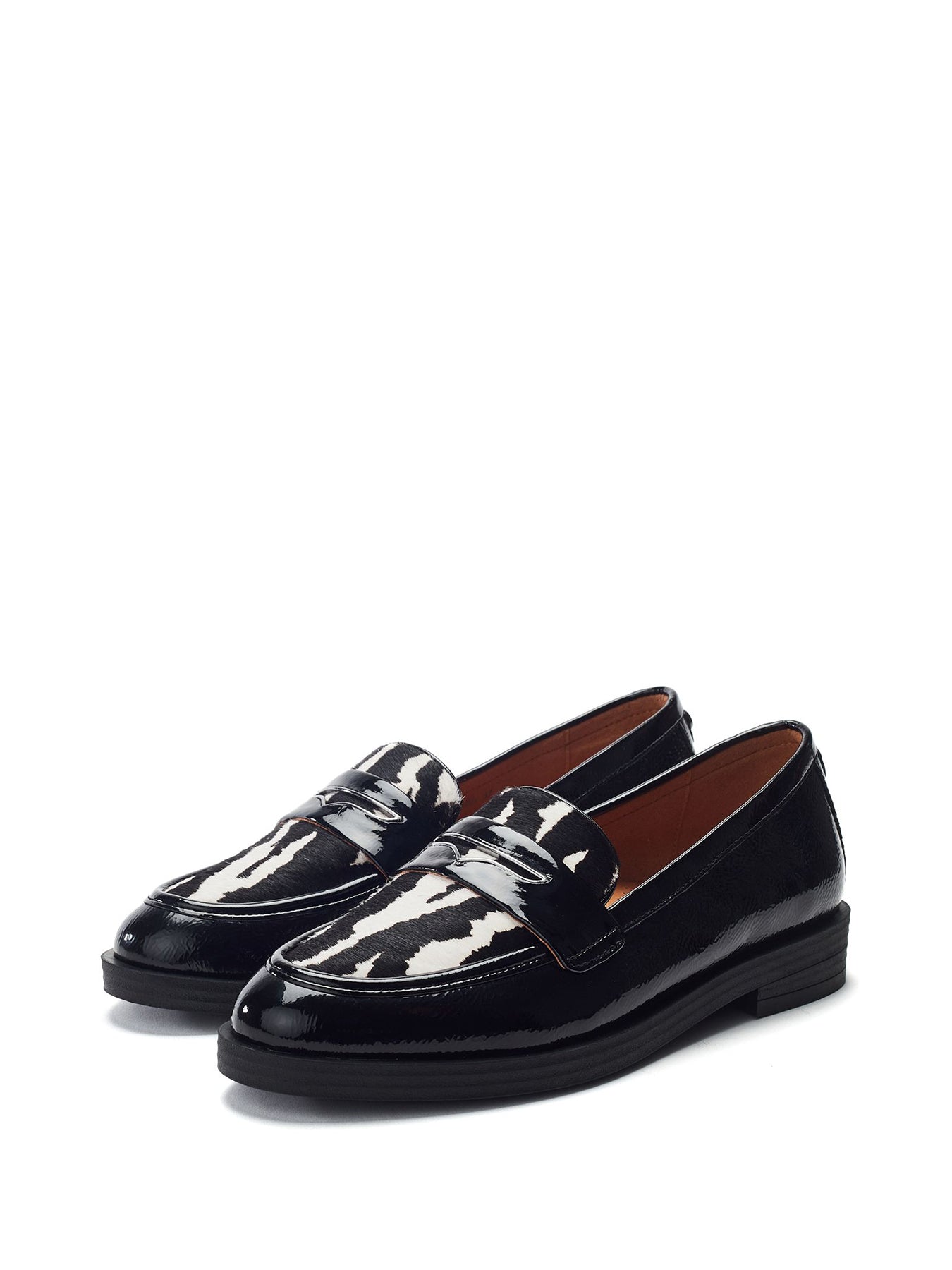 Fumia Zebra-Trim Slip-On Shoes Black