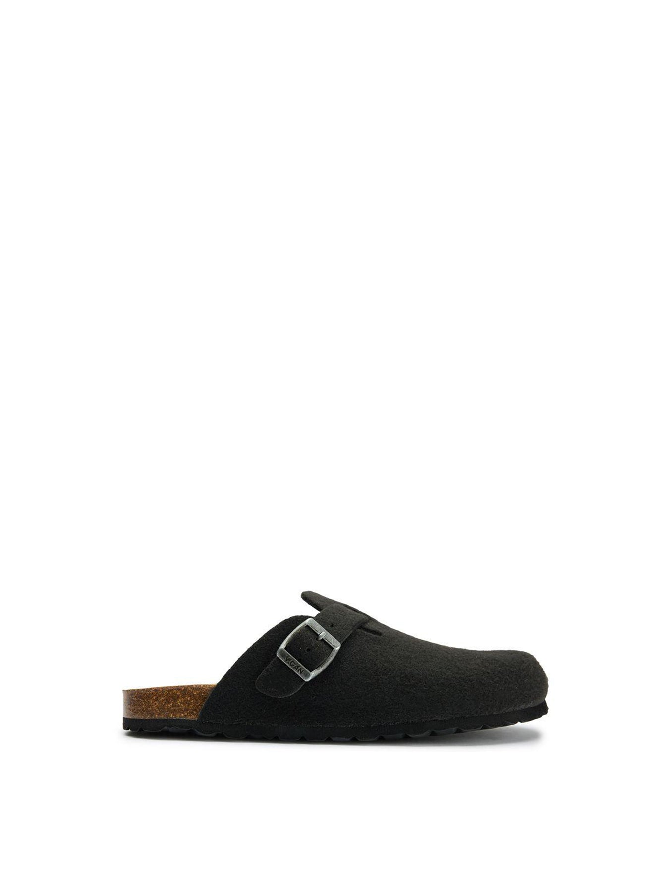 Vegan Taro Comfort Recycled Felt Footbed Slippers Black