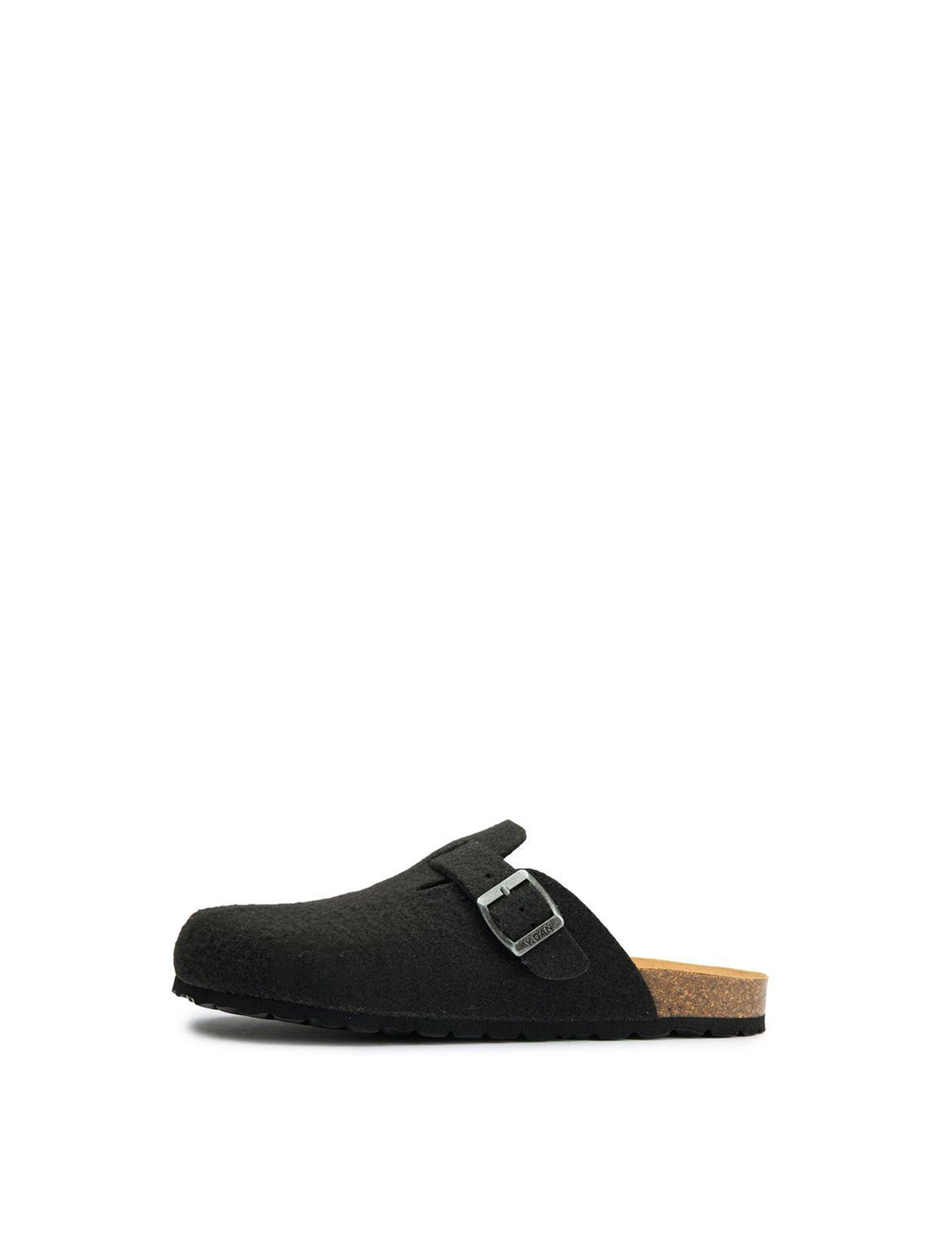 Vegan Taro Comfort Recycled Felt Footbed Slippers Black