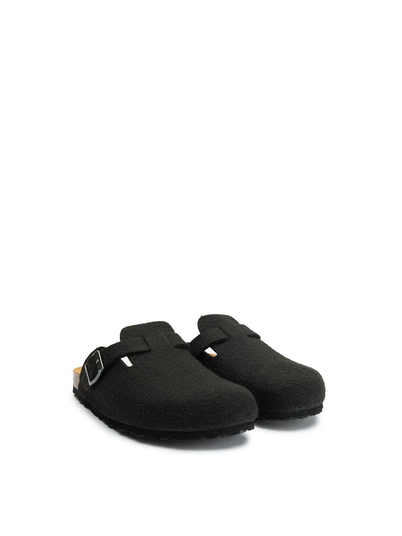Vegan Taro Comfort Recycled Felt Footbed Slippers Black
