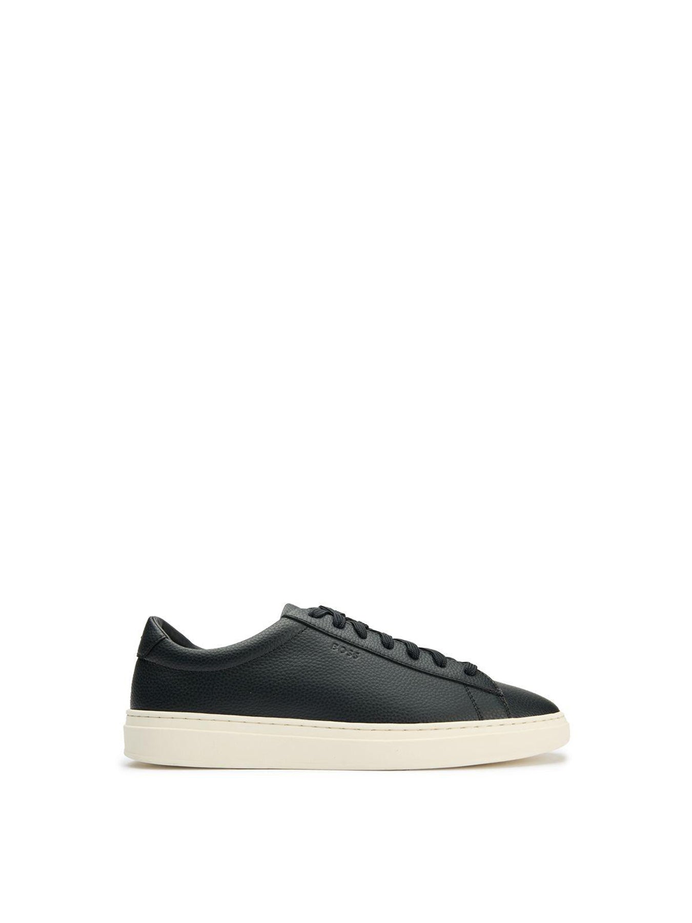 Kieran Tenn Leather Trainers Jet Black