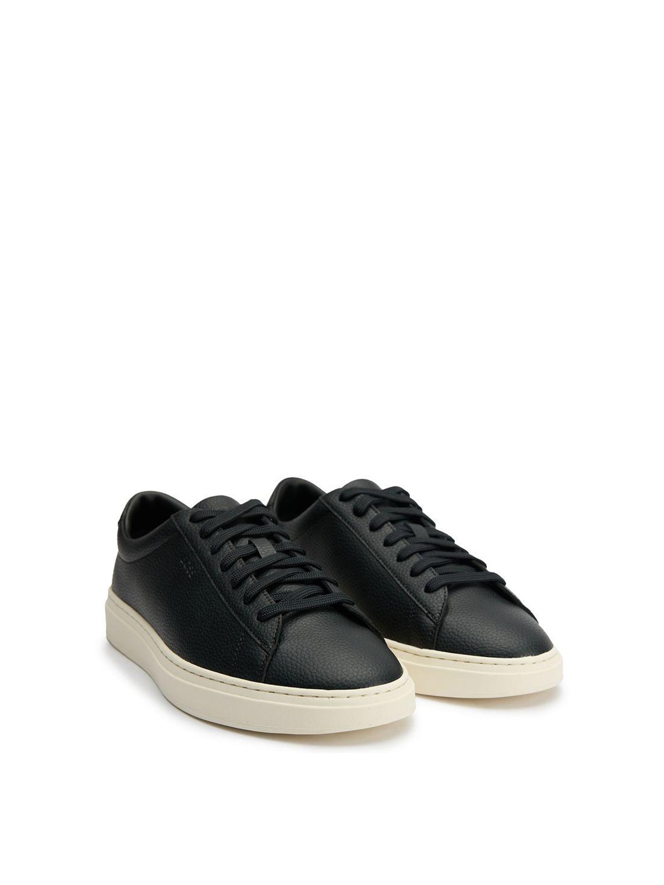 Kieran Tenn Leather Trainers Jet Black