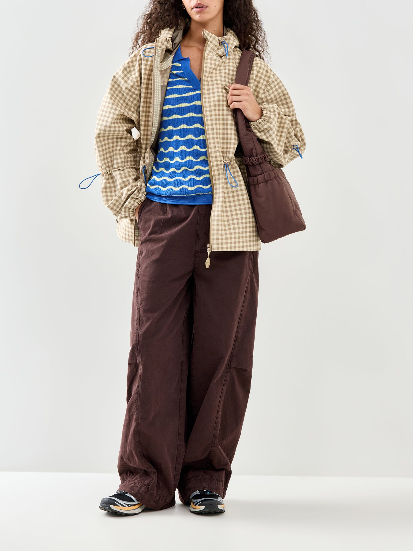 Matilda Raincoat Gingham Beige