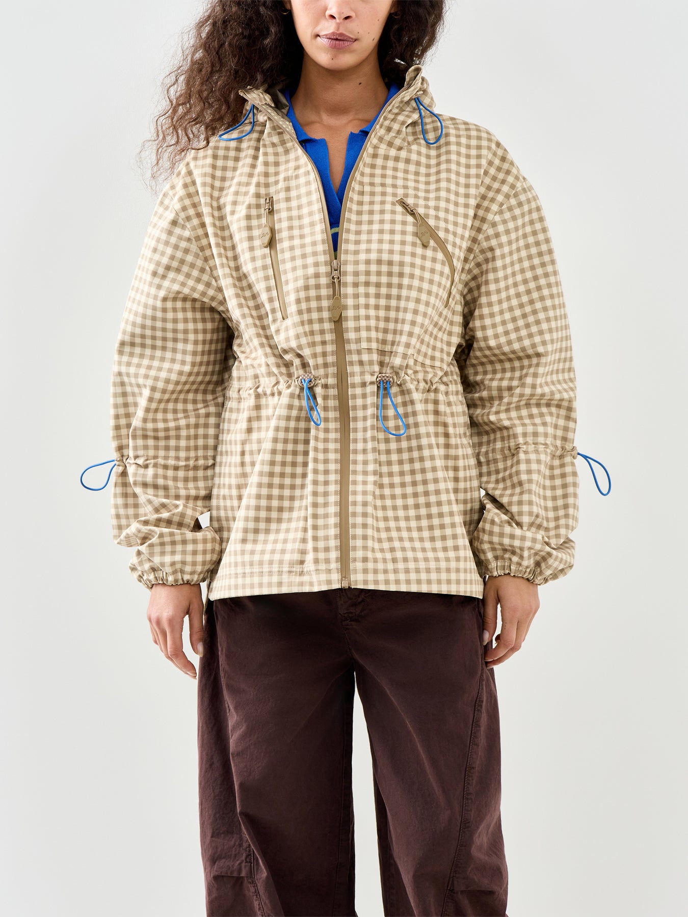 Matilda Raincoat Gingham Beige