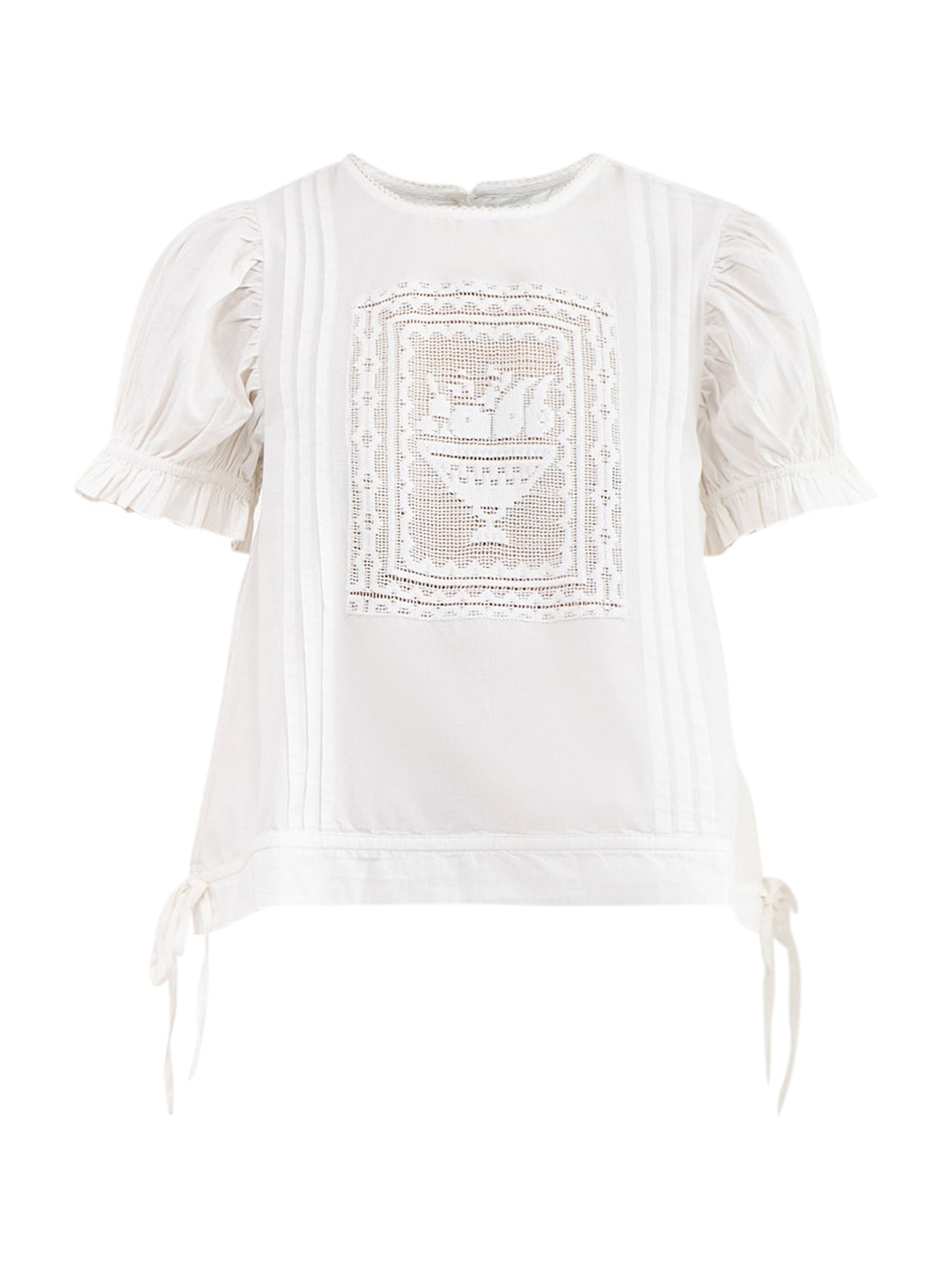 Mabel Lace Insert Blouse White