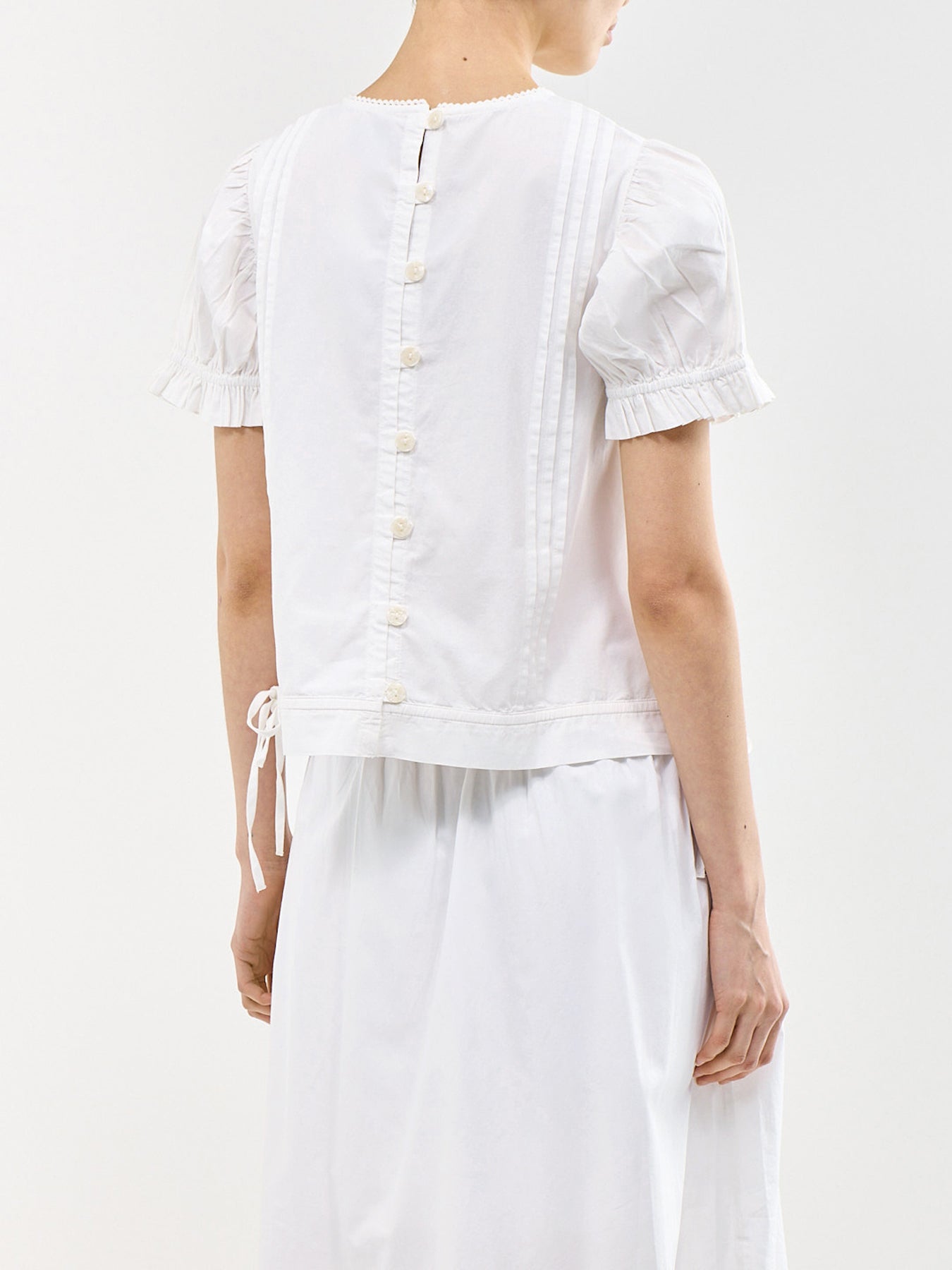 Mabel Lace Insert Blouse White