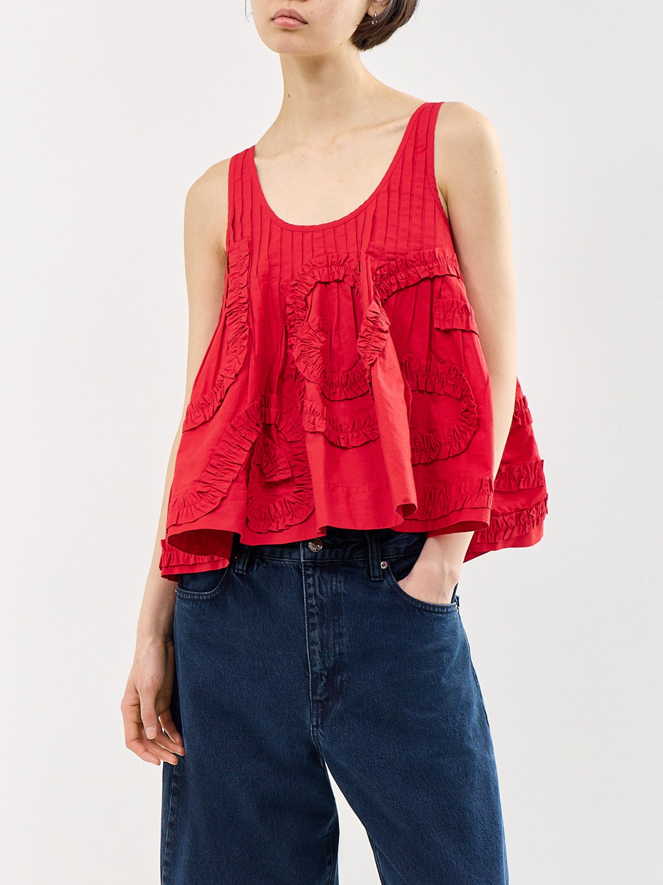 Stella Ruffle Cami Red