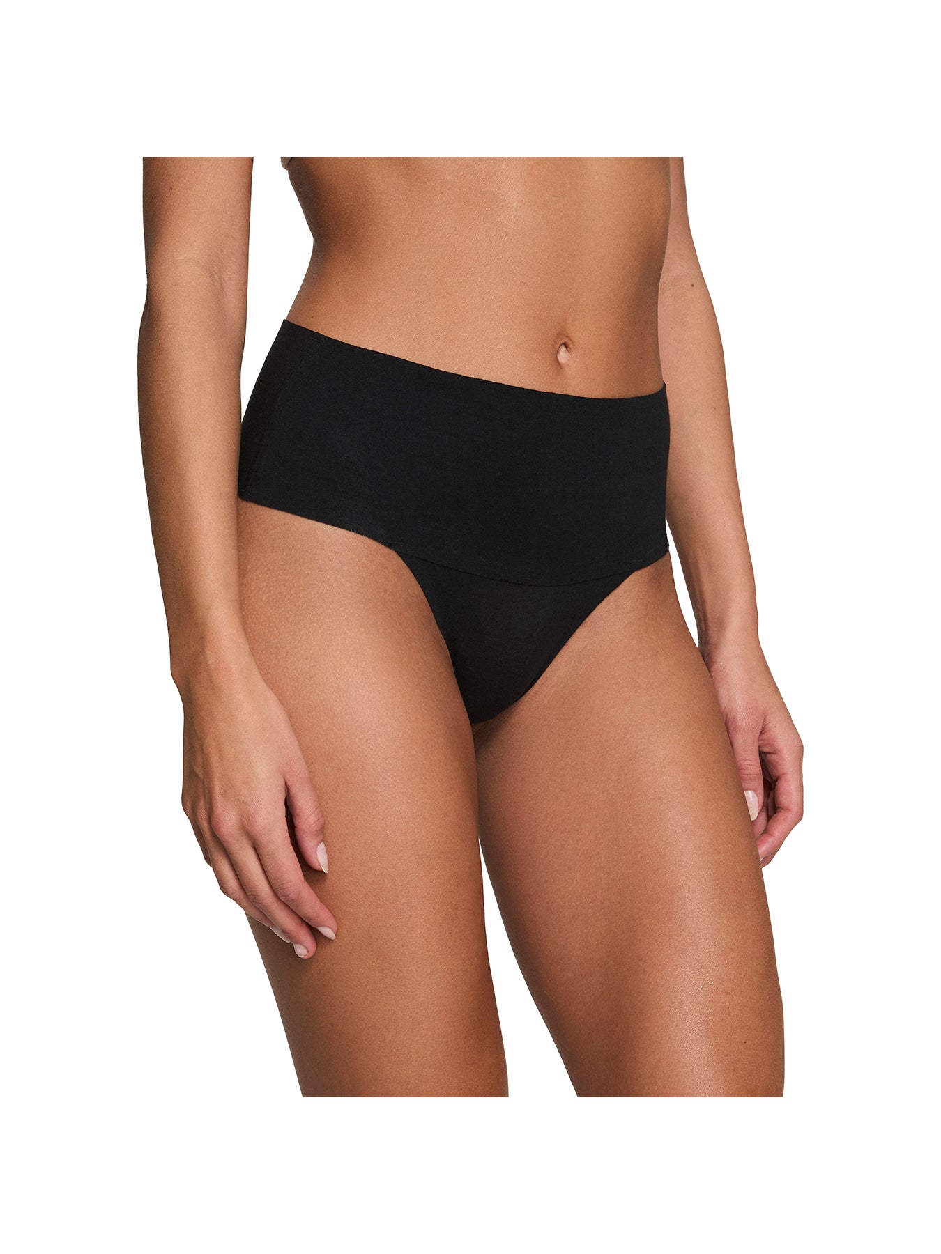 Supima Cotton Thong Black