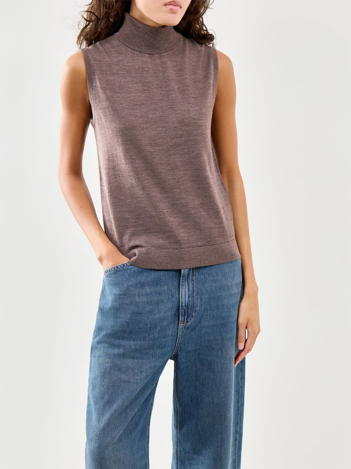 Roll Neck Knit Brown