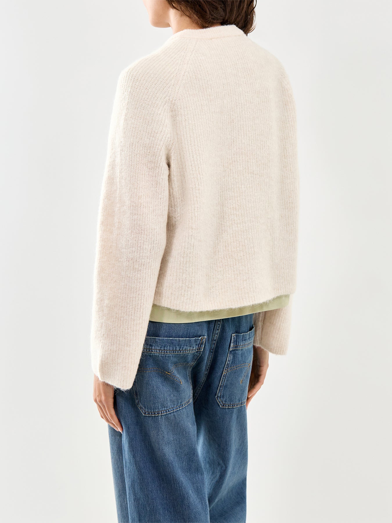 Short Knit Cardigan Cream
