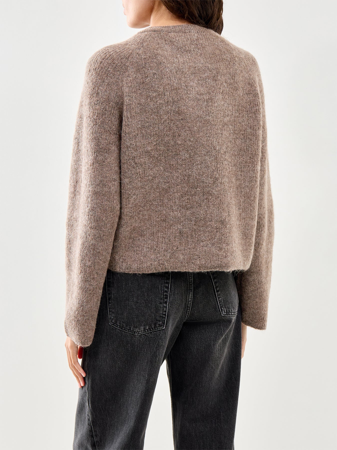 Short Knit Cardigan Brown