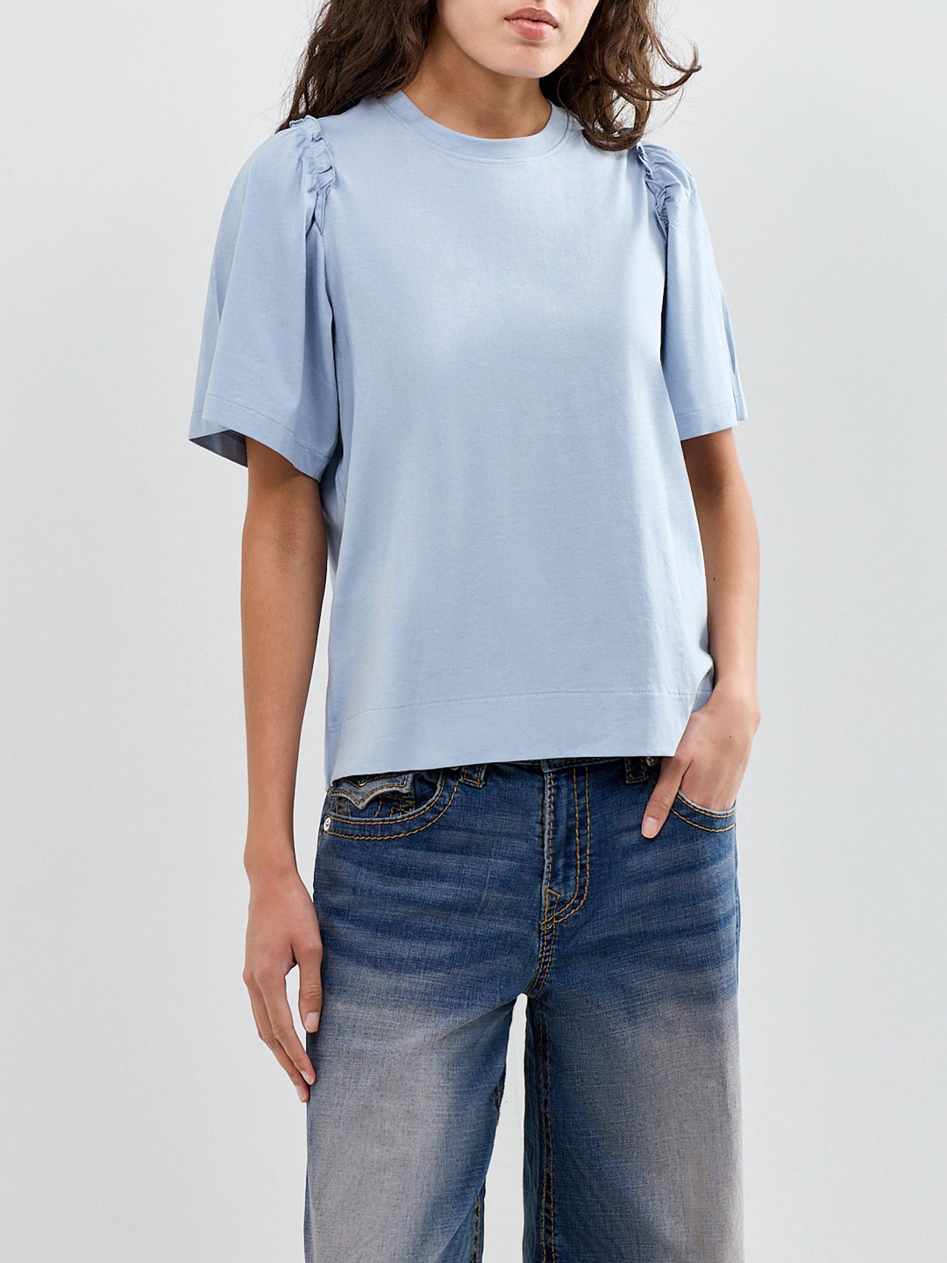 SLFPENELOPE 2/4 RUFFLE TEE NOOS