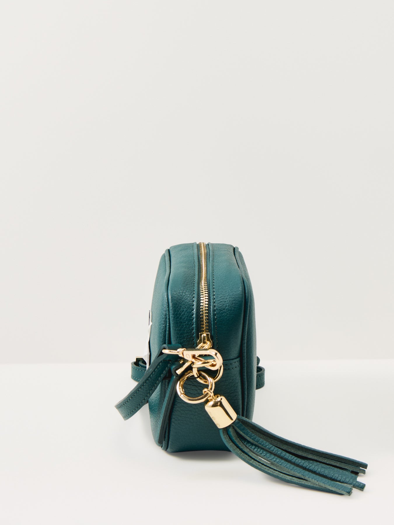 Tassel Leather Crossbody Bag Blue